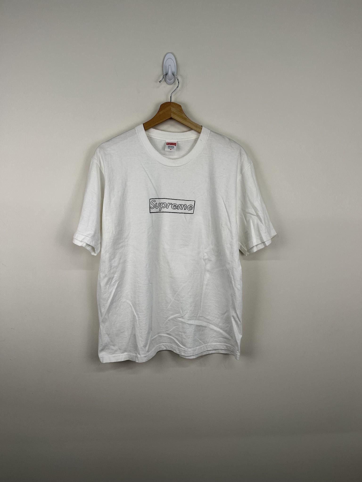 image of Supreme Kaws Box Logo Tee in White, Men's (Size Medium)