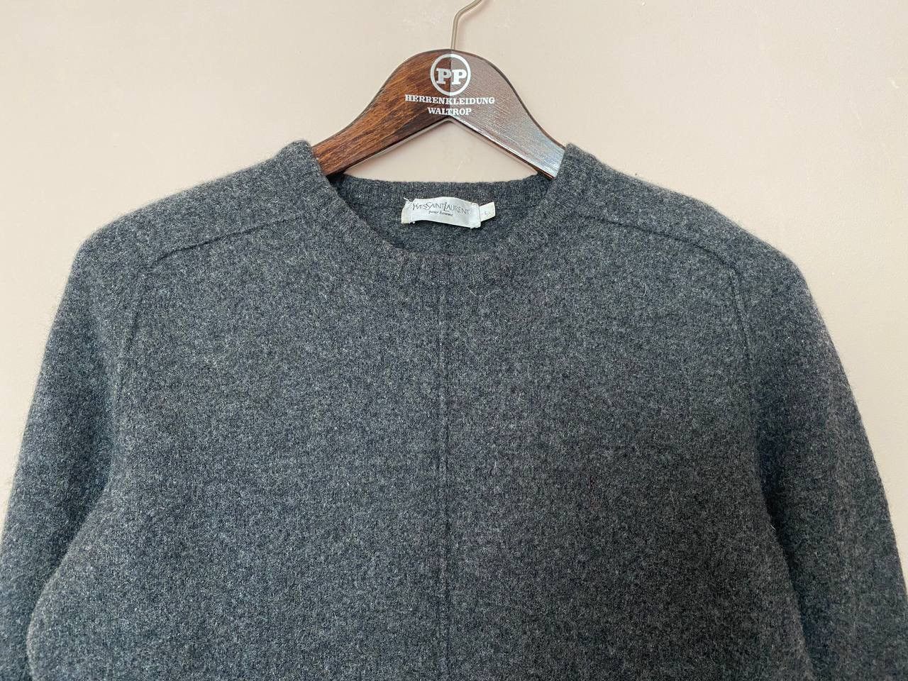 Yves Saint Laurent Wool YSL Sweater Soft Warm Grey YSL Sweatshirt Size US L / EU 52-54 / 3 - 5 Thumbnail