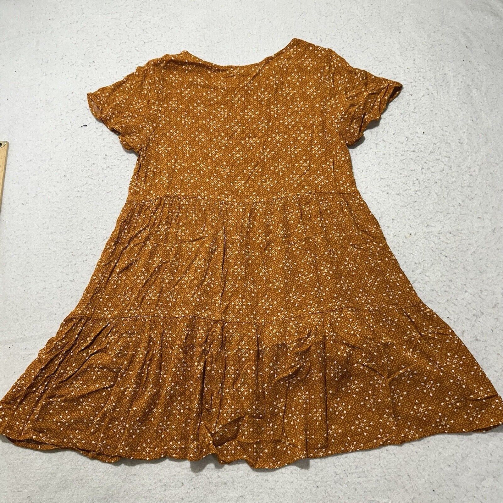 Forever 21 Forever 21 Small Orange Tiered A-Line Babydoll Mini Dress Size S / US 4 / IT 40 - 9 Thumbnail