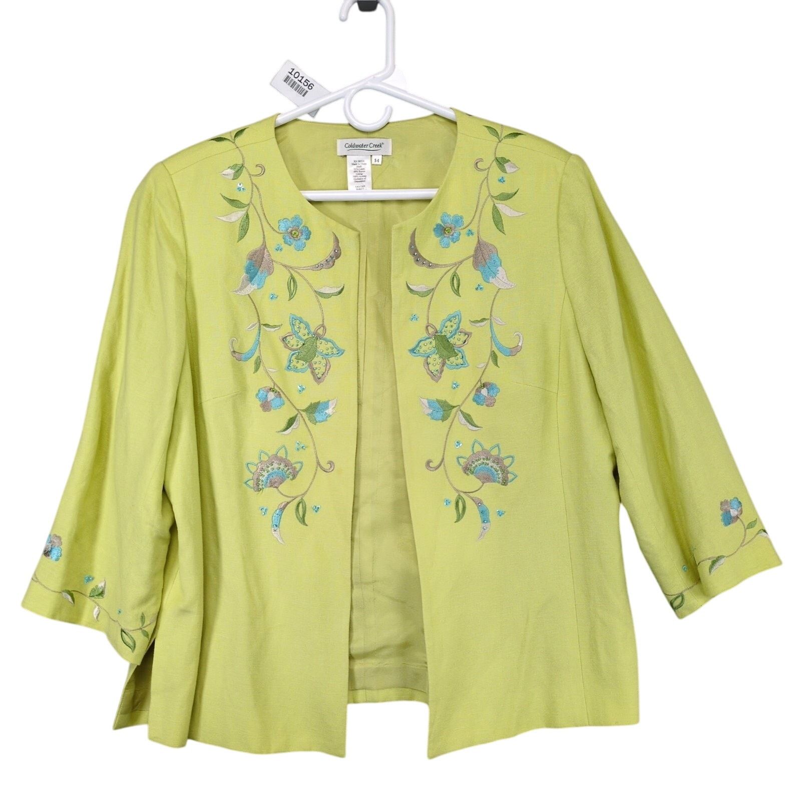 Coldwater Creek Coldwater Creek Women's 14 Linen Blend Open Blazer Jacket Size XL / US 12-14 / IT 48-50 - 1 Thumbnail