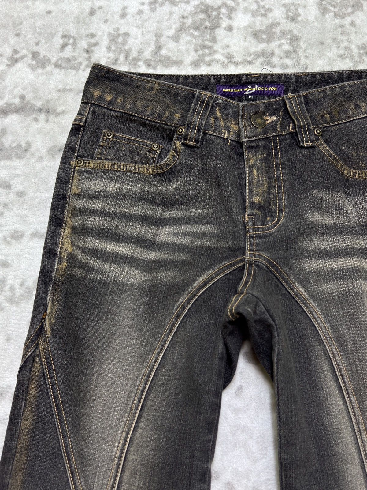 Japanese Brand Flare Jeans DOO YON Reconstructed Acid Washed Denim Boot Cut Size US 26 / EU 42 - 4 Thumbnail