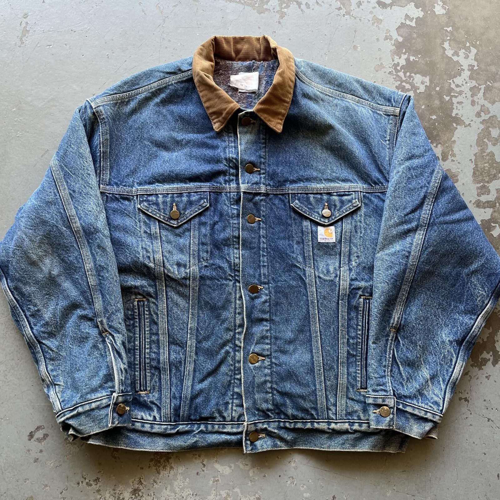 Carhartt × Vintage Vintage Denim Carhartt Aztec Blanket Lined Trucker Jacket Size US XL / EU 56 / 4 - 2 Thumbnail