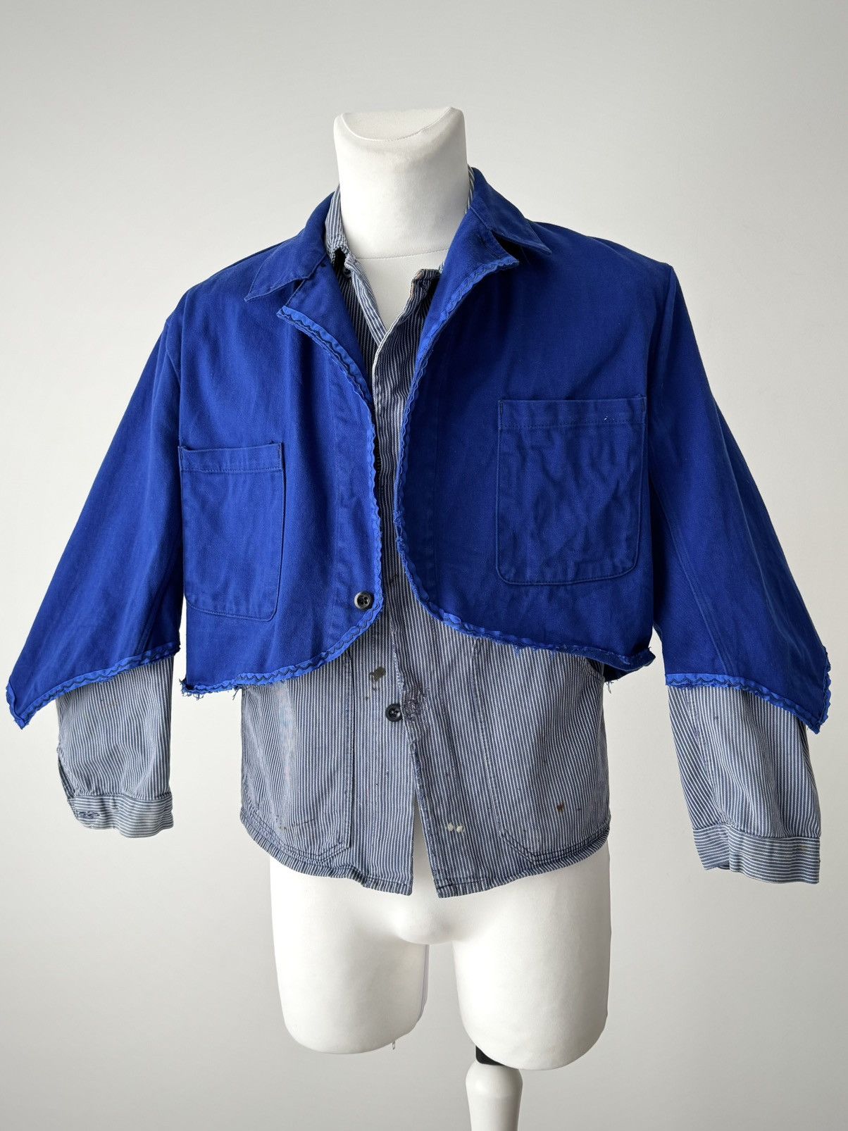 Le Laboureur 1960s French Workwear Sanfor Cropped Chore Jacket Size US M / EU 48-50 / 2 - 3 Thumbnail