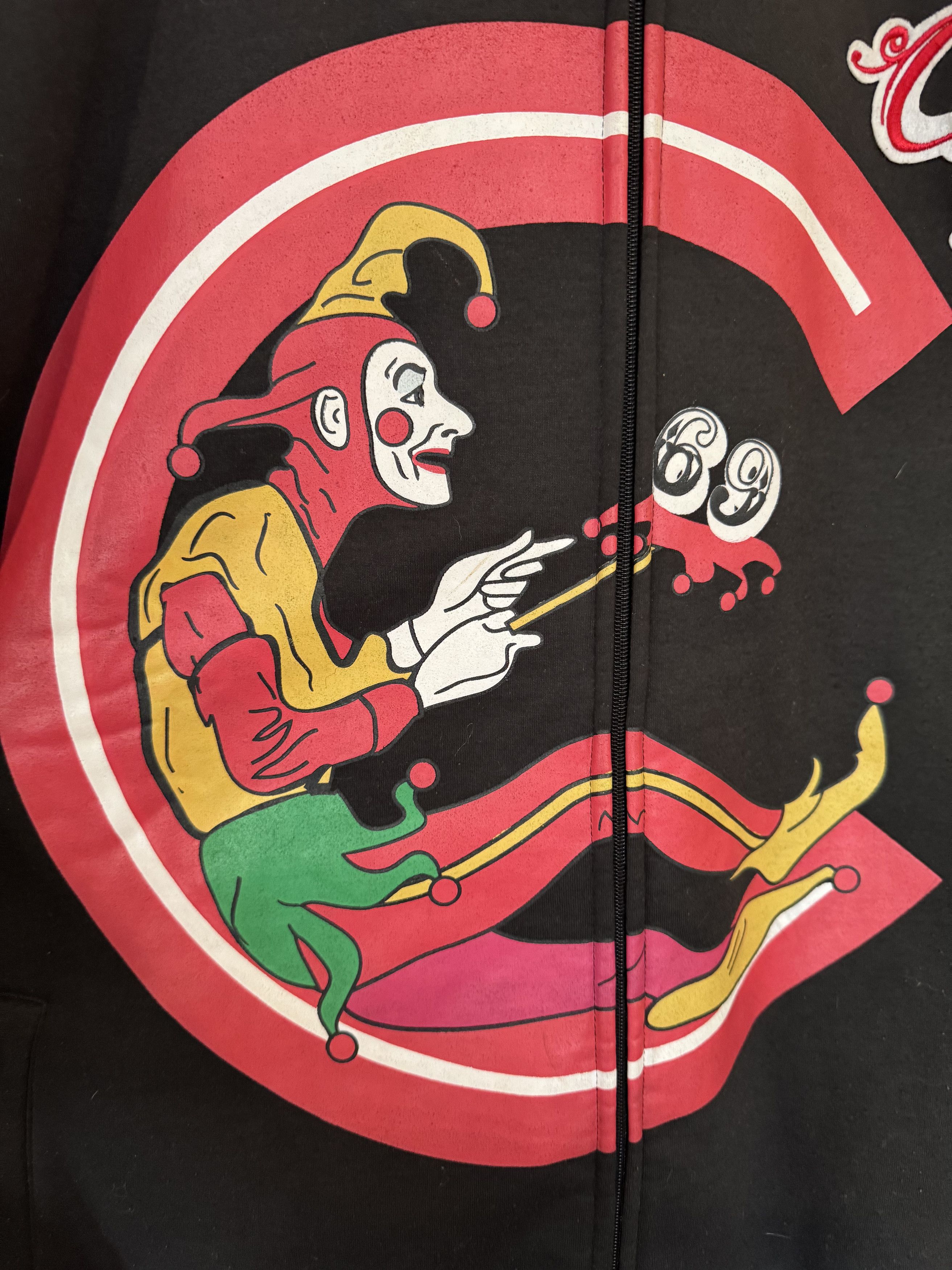 ⚠️coo‼️⚠️ Coogi VINTAGE COOGI JESTER JOKER 69 FULL FACE ZIP HOODIE SIZE 4XL