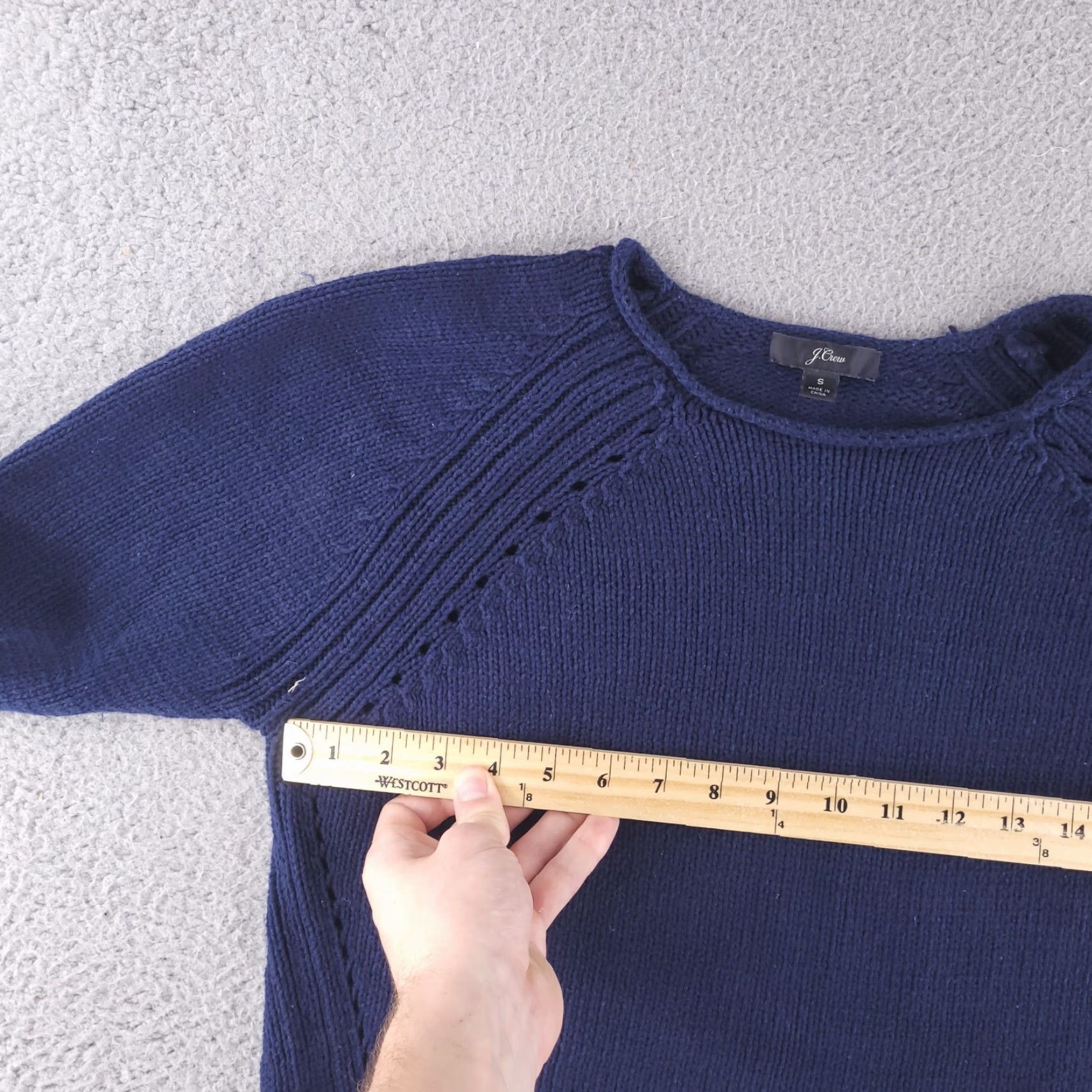 J.Crew J.CREW Sweater Womens S Pullover Knit Chunky-Knit Long Sleeve Blue Solid Size S / US 4 / IT 40 - 5 Thumbnail