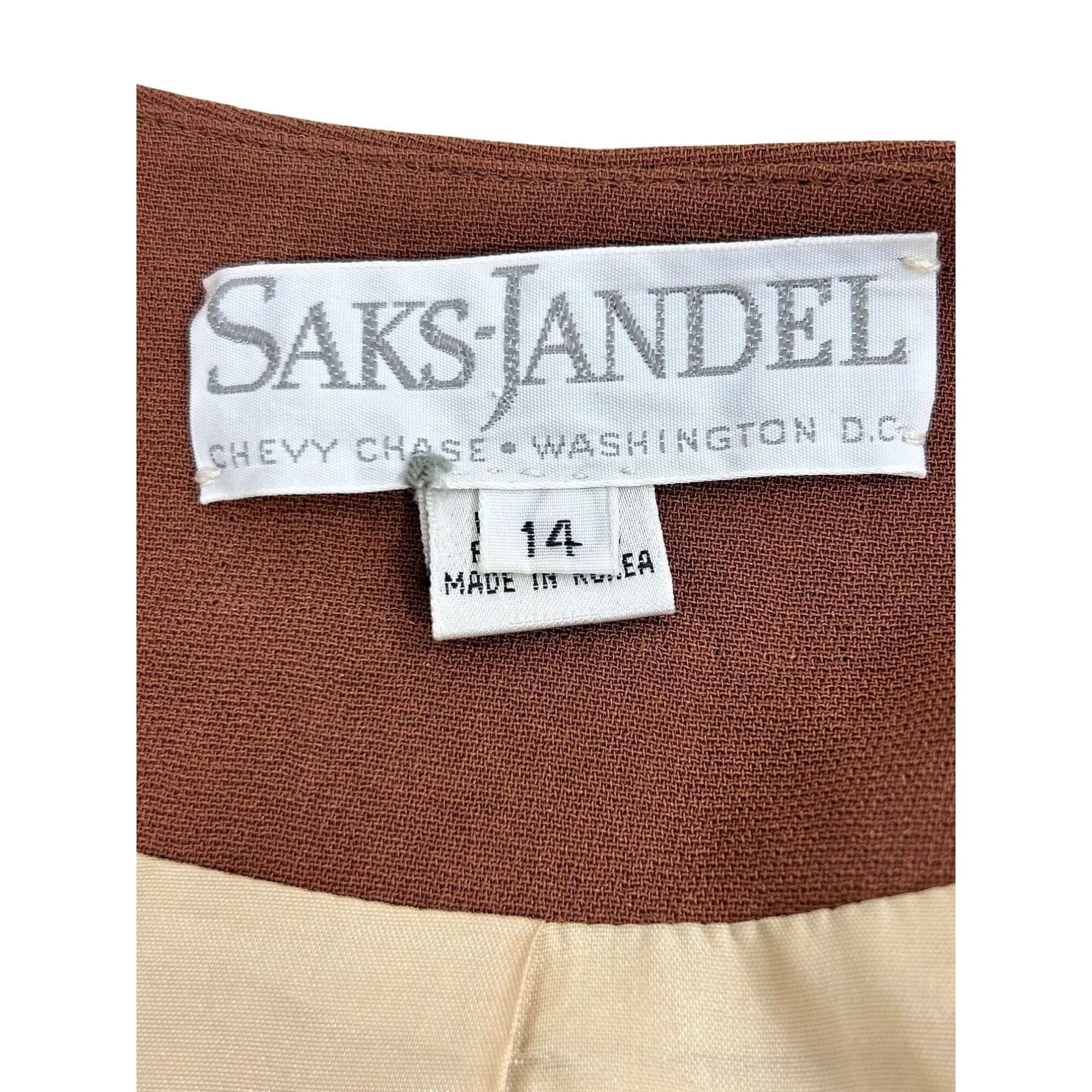 Other Saks Jandel Vtg Blazer 14 Silk Asian Style Animal Print Neut Size L / US 10 / IT 46 - 5 Thumbnail