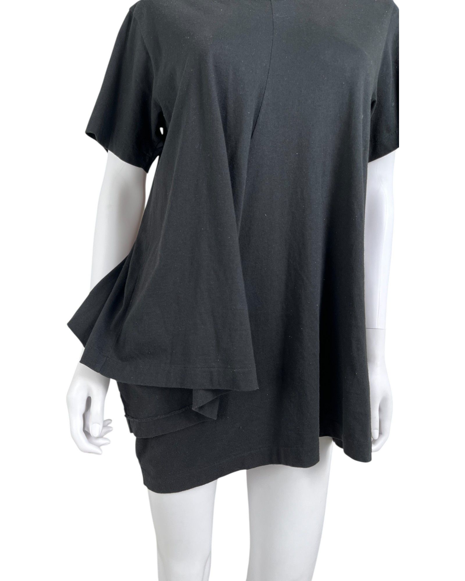 Comme des Garcons S/S 2023 Black Asymmetric Ruffle T-Shirt Size L / US 10 / IT 46 - 5 Thumbnail