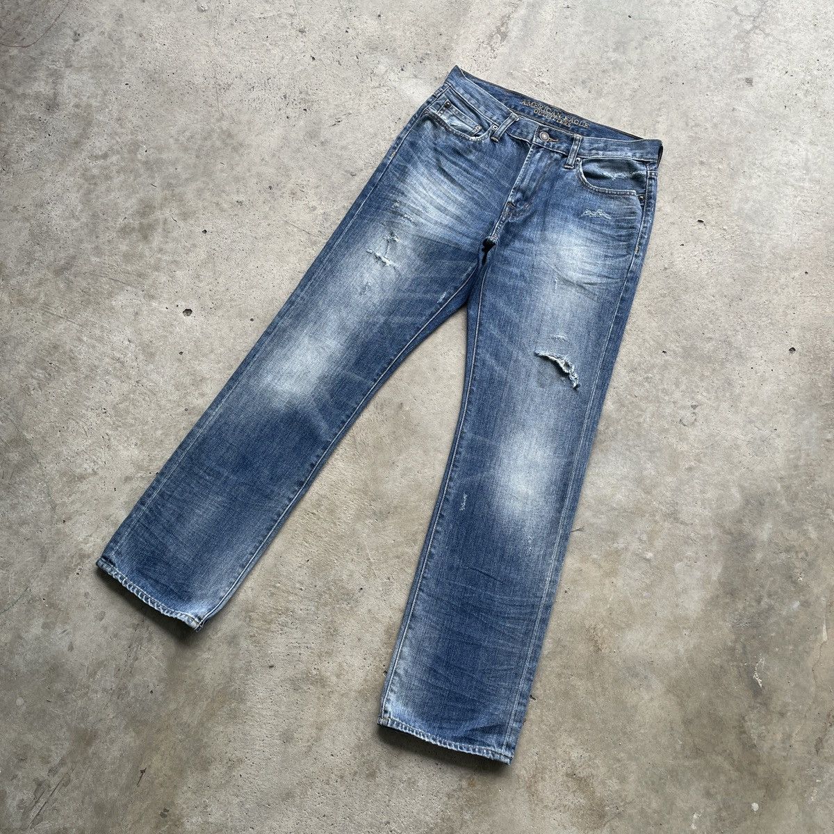 American Eagle Outfitters × Jean Vintage American Eagle Distressed Jeans Faded Pants W32 Size US 32 / EU 48 - 2 Thumbnail