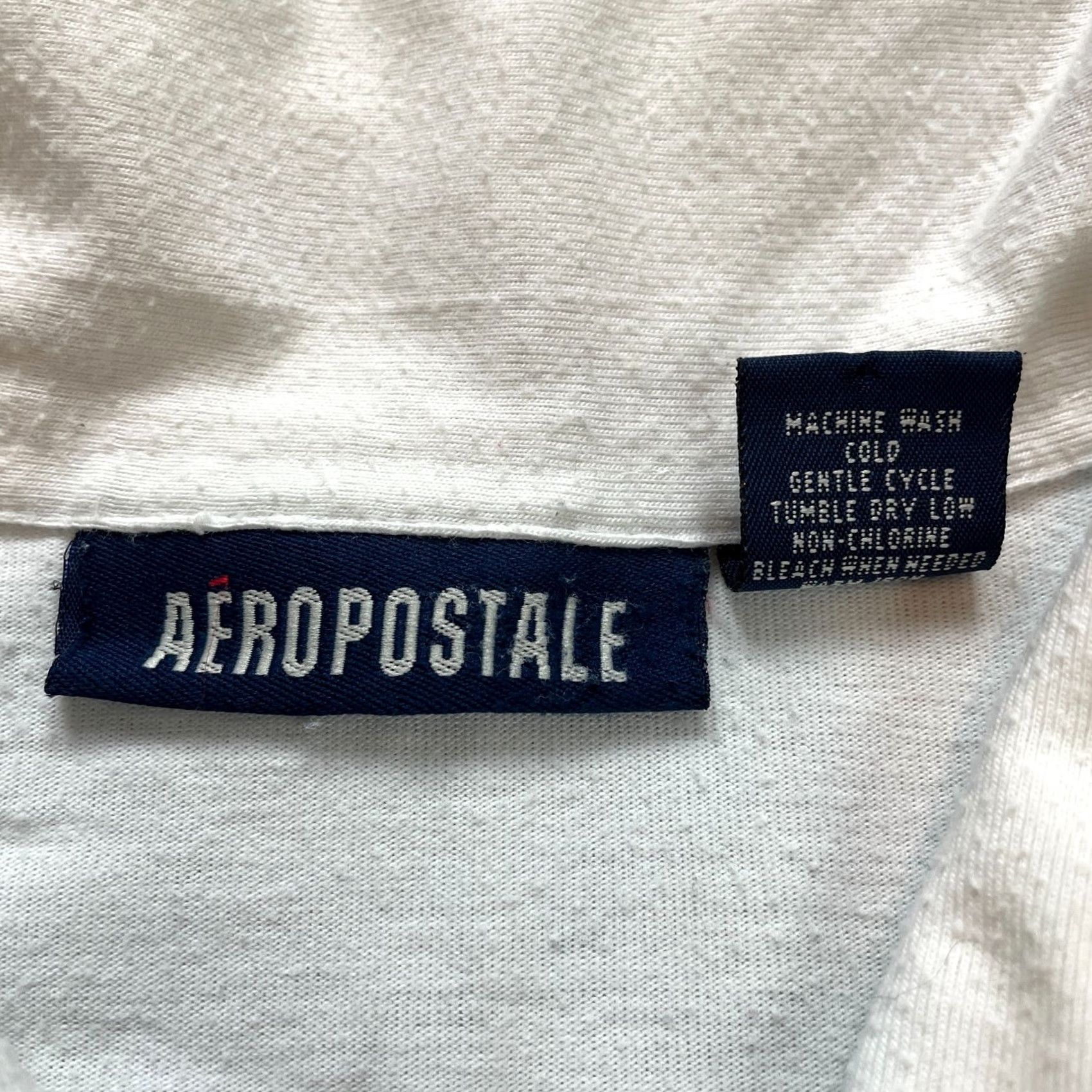 Vintage VINTAGE Aéropostale Polo Shirt Mens L White Striped Logo Golf Rugby Preppy Vintage Mens L White Polo Size US L / EU 52-54 / 3 - 3 Thumbnail