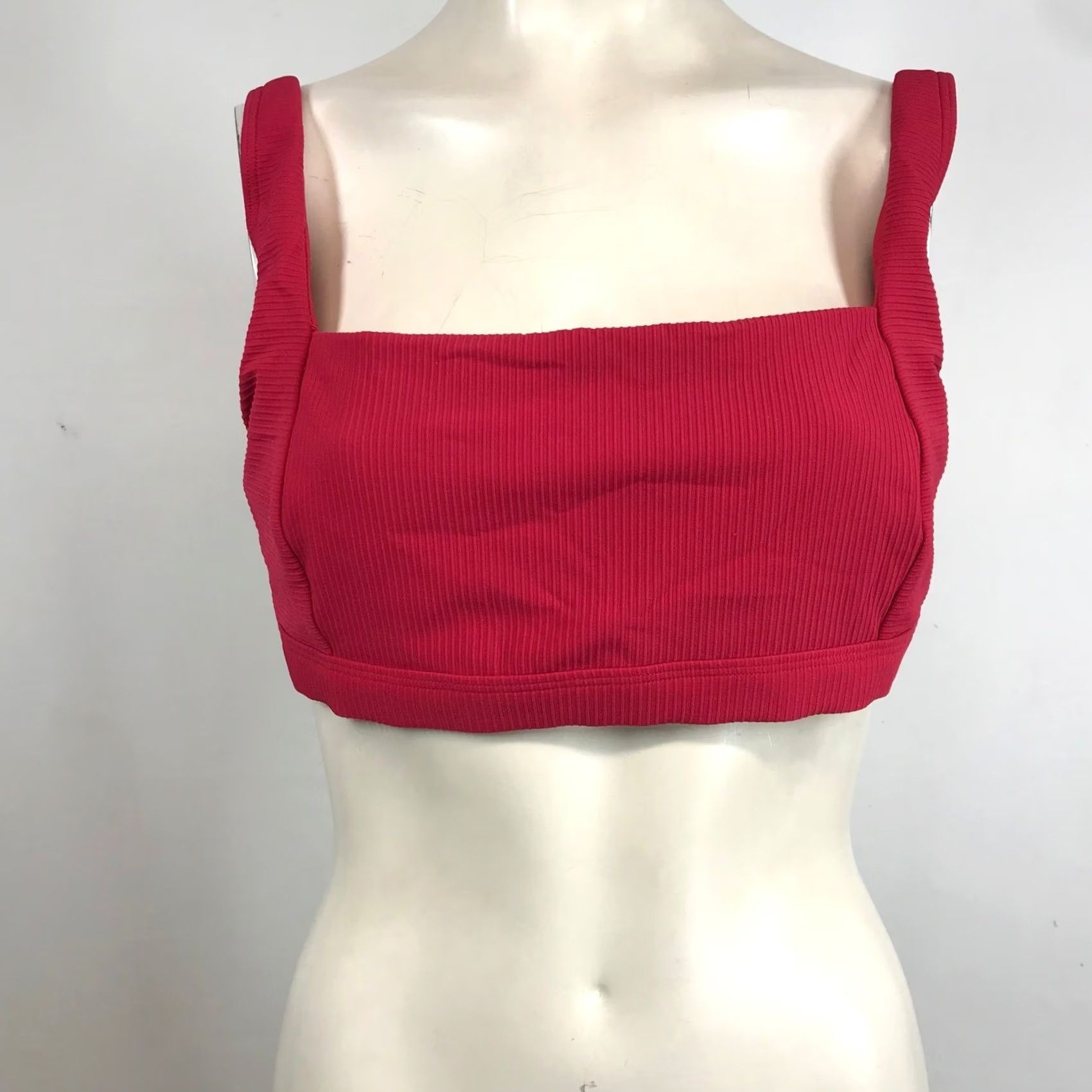 Vintage Sea Level Australia Red Ribbed Square Neck Bikini Top Adjustable Straps Size 10 Womens Size M / US 6-8 / IT 42-44 - 3 Thumbnail