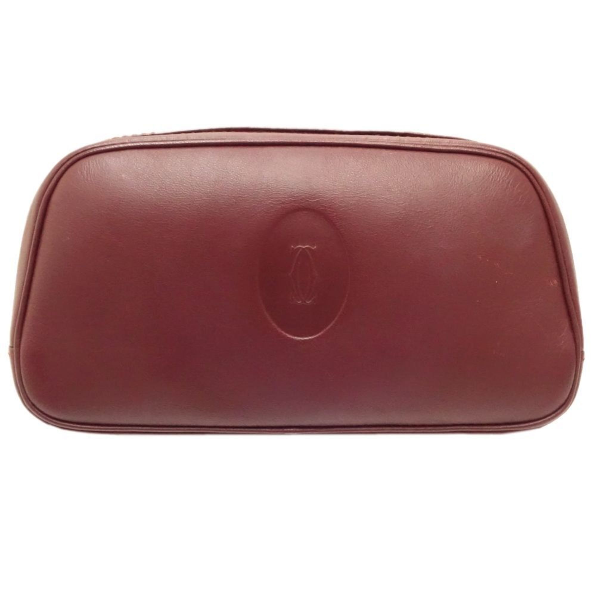 image of Cartier Mastline Pouch Leather Bordeaux 180316, Women's