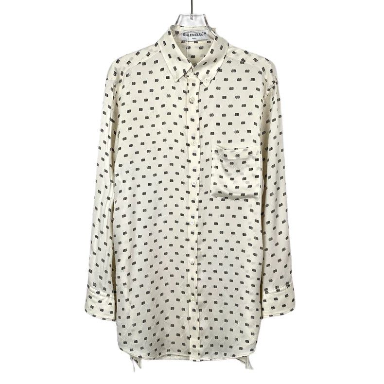 Balenciaga Balenciaga size 34 Beige logo printed full print turtlenec Size US XXS / EU 40 - 1 Thumbnail