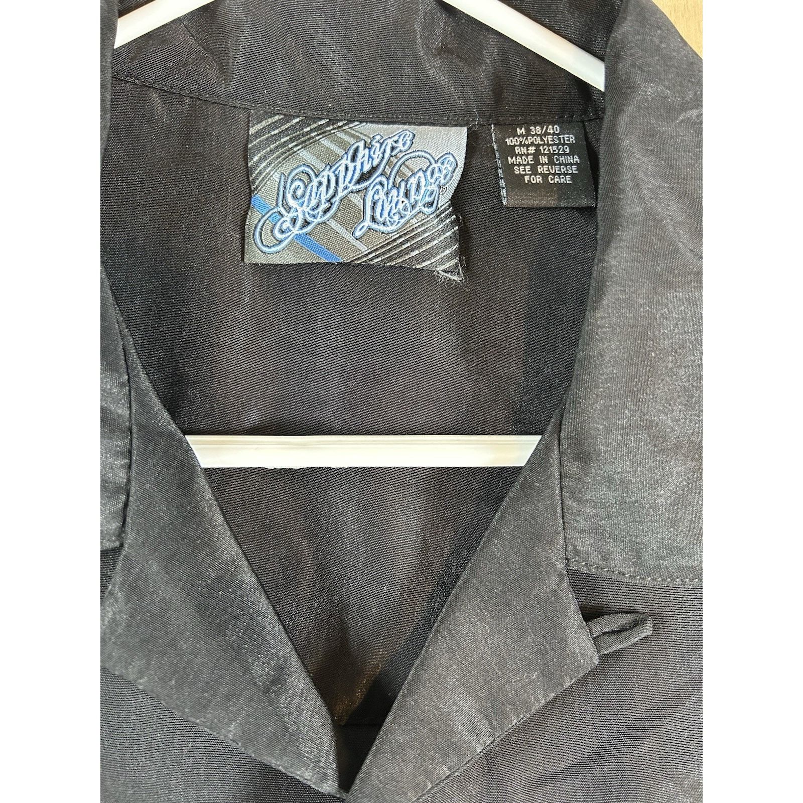American Apparel SAPPHIRE LOUNGE Y2K BARBED WIRE Print Men Casual Shirt sz M Size US M / EU 48-50 / 2 - 3 Thumbnail