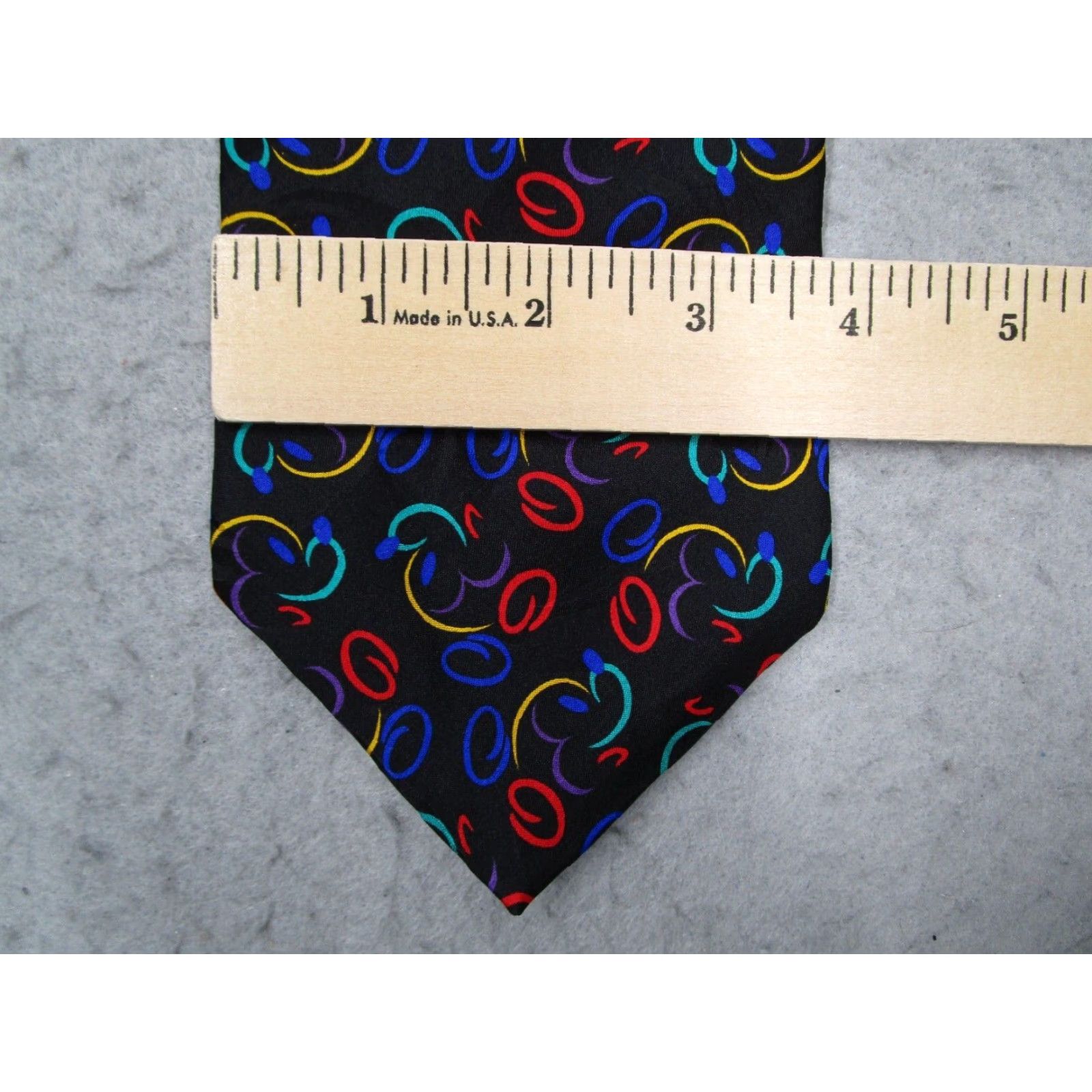 Disney Walt Disney World Mens Classic Neck Tie Black Silk Size ONE SIZE - 5 Thumbnail