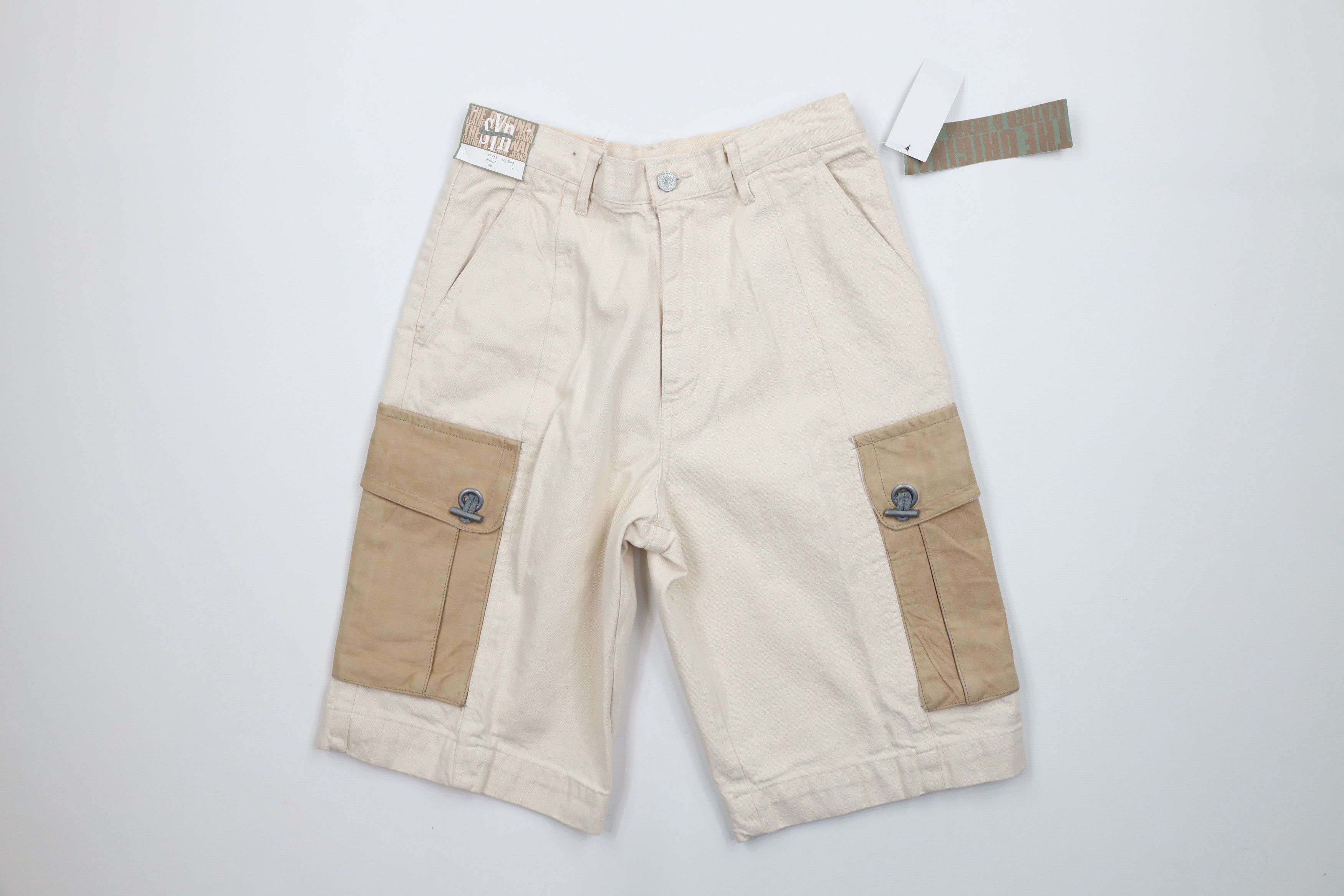 Vintage Deadstock Vintage 90s Streetwear Trim Denim Cargo Shorts Size US 30 / EU 46 - 1 Thumbnail