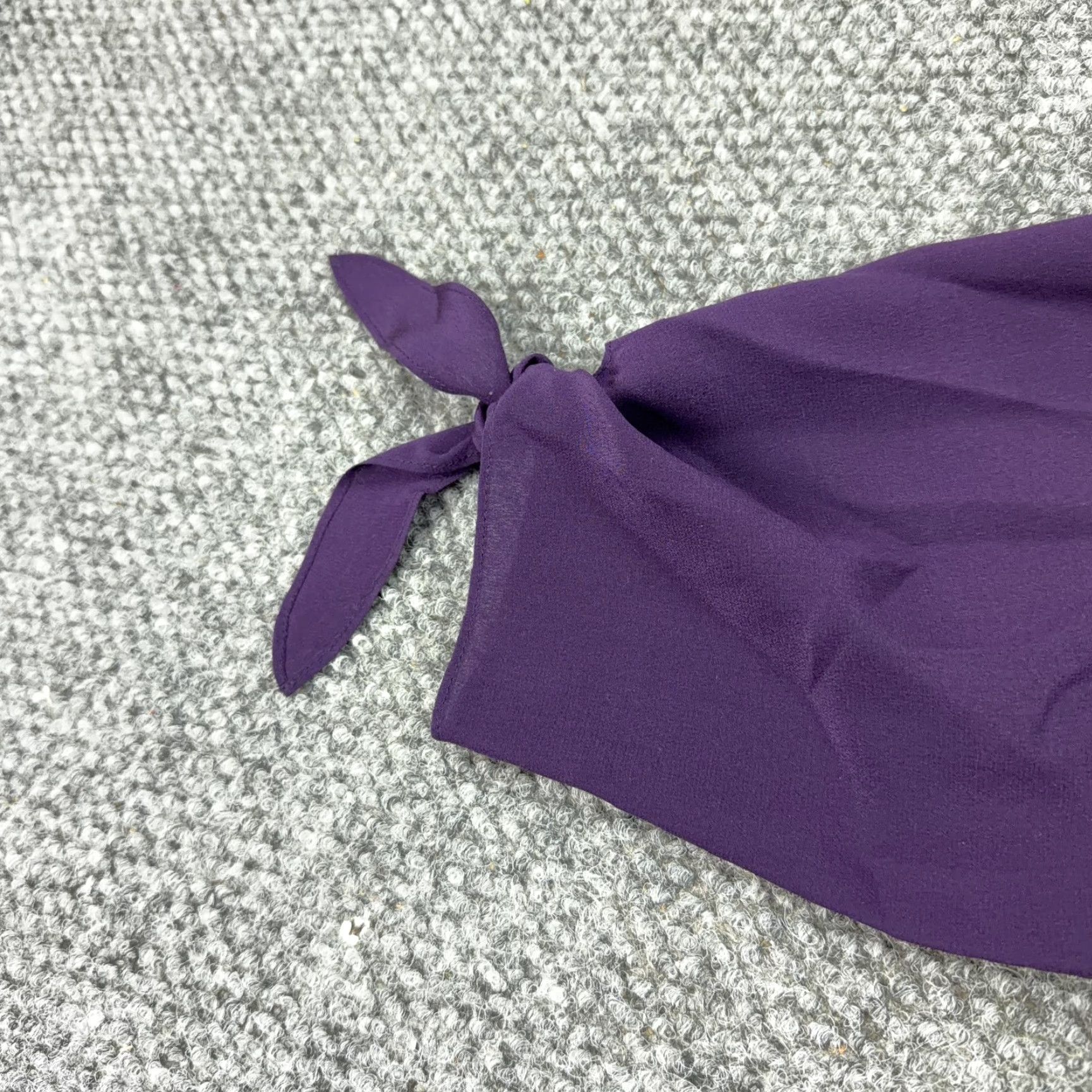 Madewell Madewell Shift Dress Womens 6 Purple Silk Off Shoulder Cold Shoulder Tie Sleeve Short 3/4 Sleeve Solid Casual Party Womens Size M / US 6-8 / IT 42-44 - 5 Thumbnail