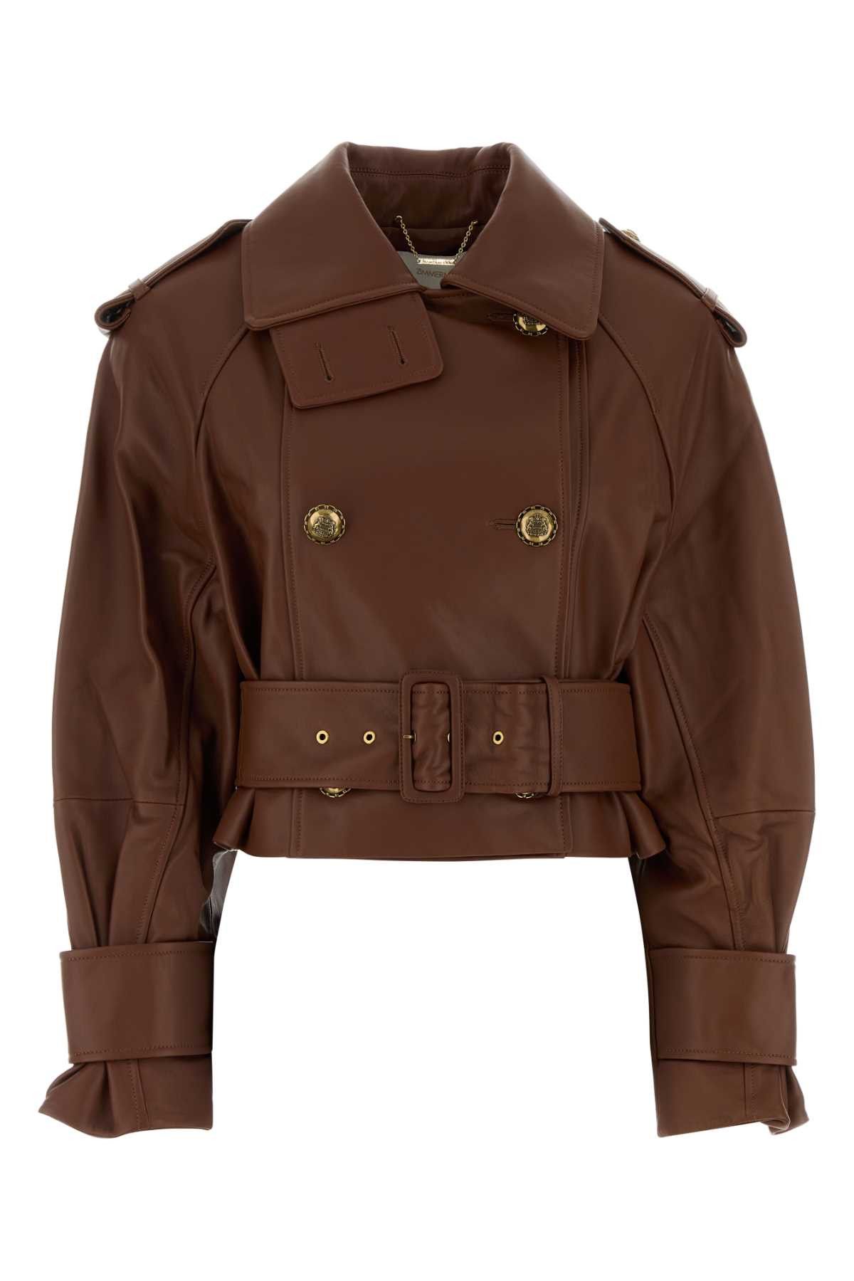 Zimmermann Brown Leather Hypnotic Trench Coat Size M / US 6-8 / IT 42-44 - 1 Thumbnail