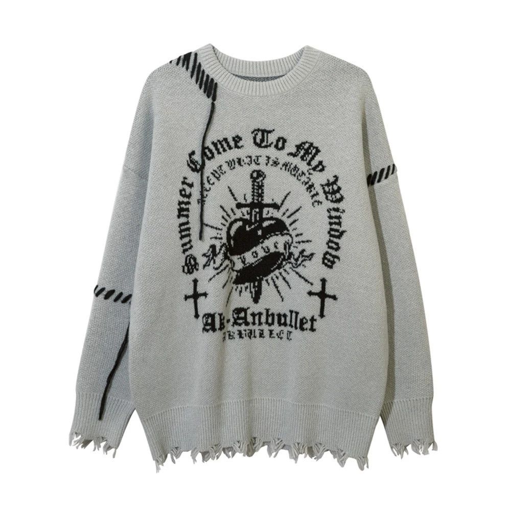 Vintage Men's retro cross print knitted sweater Size US M / EU 48-50 / 2 - 1 Thumbnail