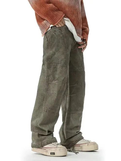 Japanese Brand Vintage Street Washed Casual Loose Aged Workwear Jeans Size US 30 / EU 46 - 3 Thumbnail