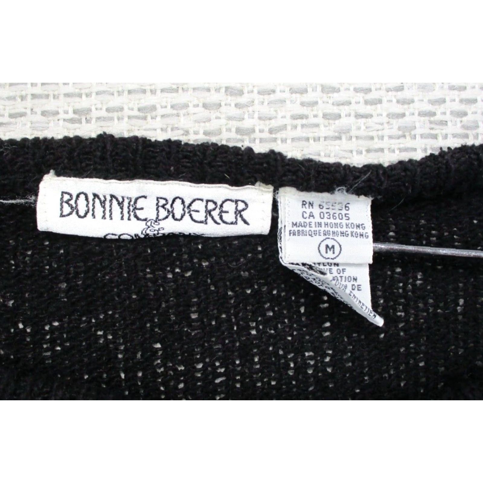 Vintage **VINTAGE 80'S BONNIE BOERER WOMEN'S M BLACK BEADED PULLOVER SWEATER** User: **VINTAGE 80'S BONNIE BOERER WOMEN'S MEDIUM BLACK BEADED SWEATER** Size M / US 6-8 / IT 42-44 - 4 Thumbnail