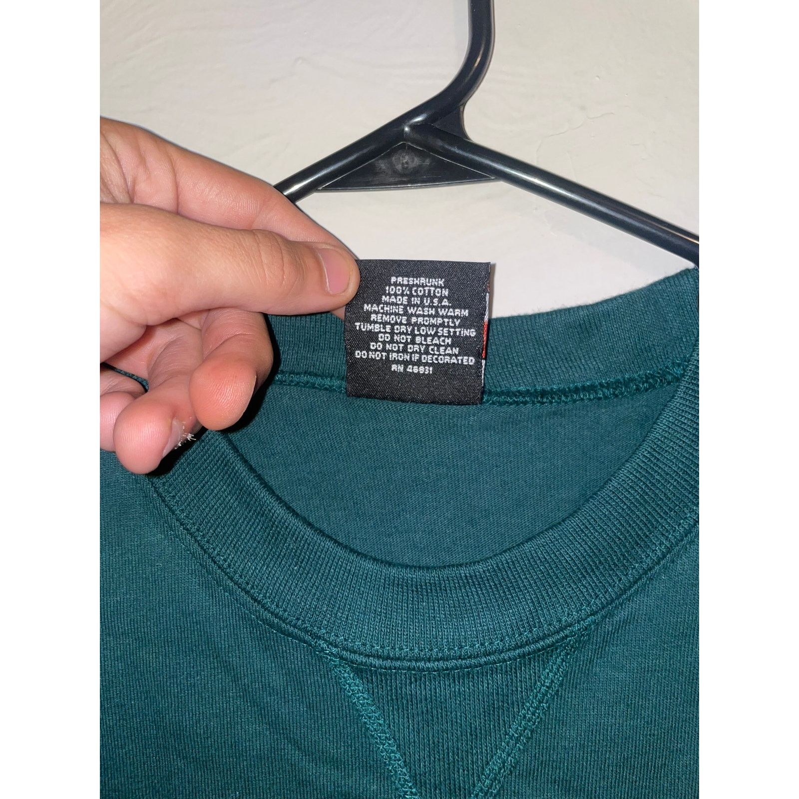 Vintage Vintage Green Blank Long Sleeve Shirt Tee VTG 90s USA Large Size US L / EU 52-54 / 3 - 7 Thumbnail