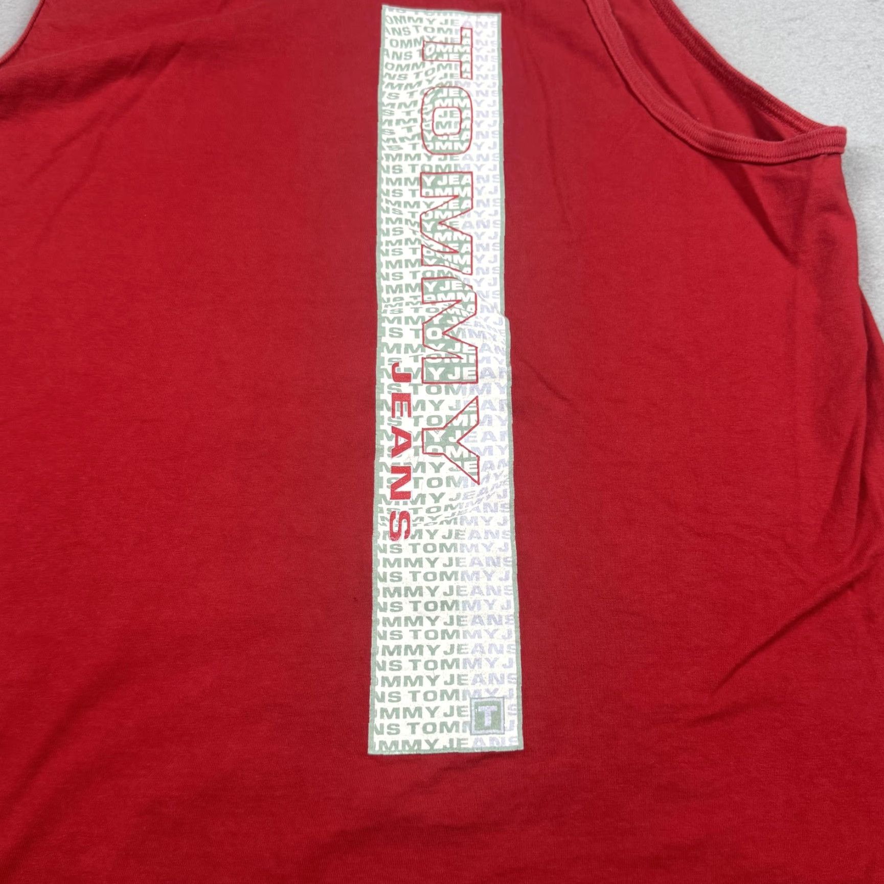 Vintage Tommy Jeans Tank Top Shirt Mens Large Red Graphic Print Sleeveless 100% Cotton Size US L / EU 52-54 / 3 - 2 Thumbnail