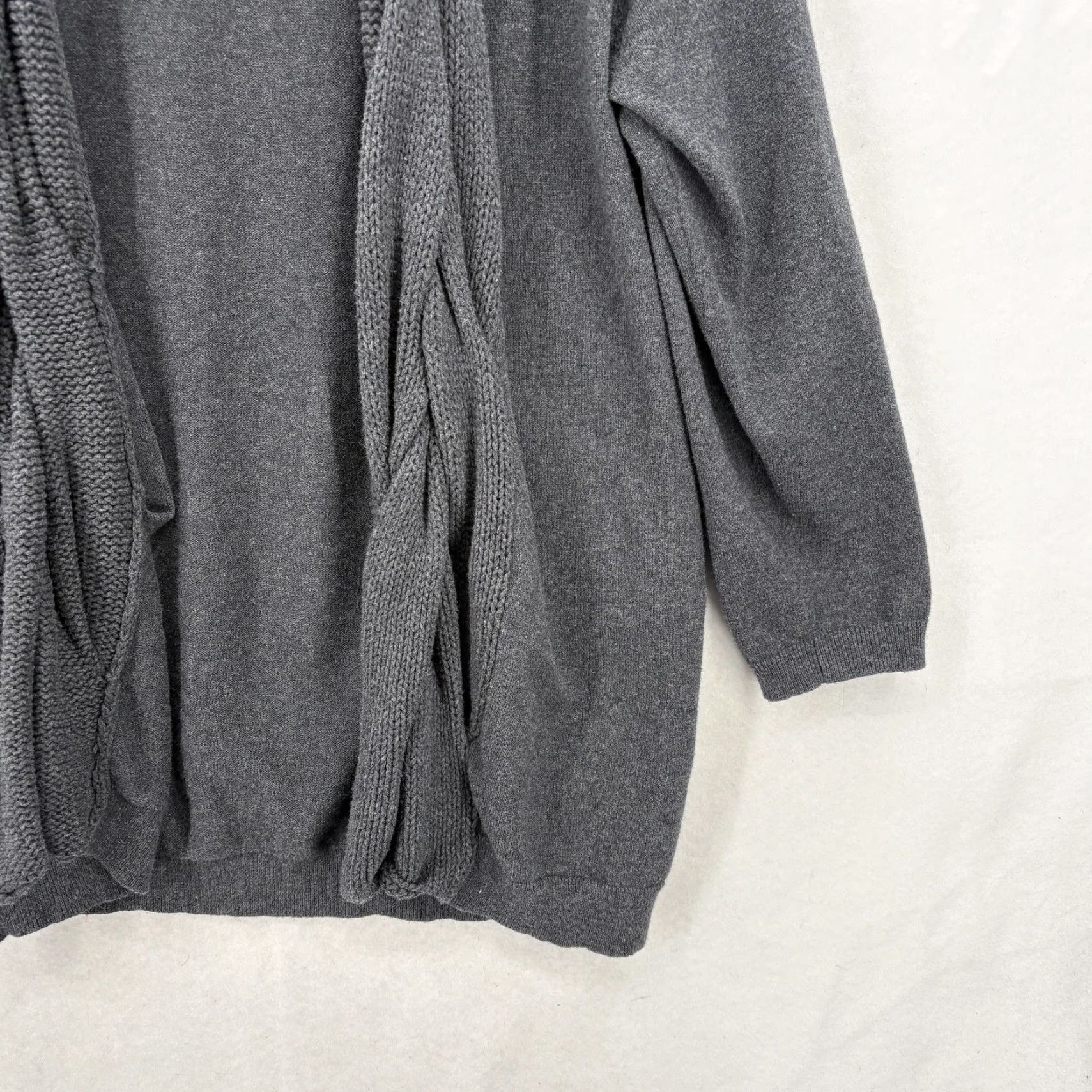 Carbon2Cobalt Carbon2cobalt Intertwine Cardigan Sweater Womens Medium Gray Cotton Cashmere Size M / US 6-8 / IT 42-44 - 3 Thumbnail