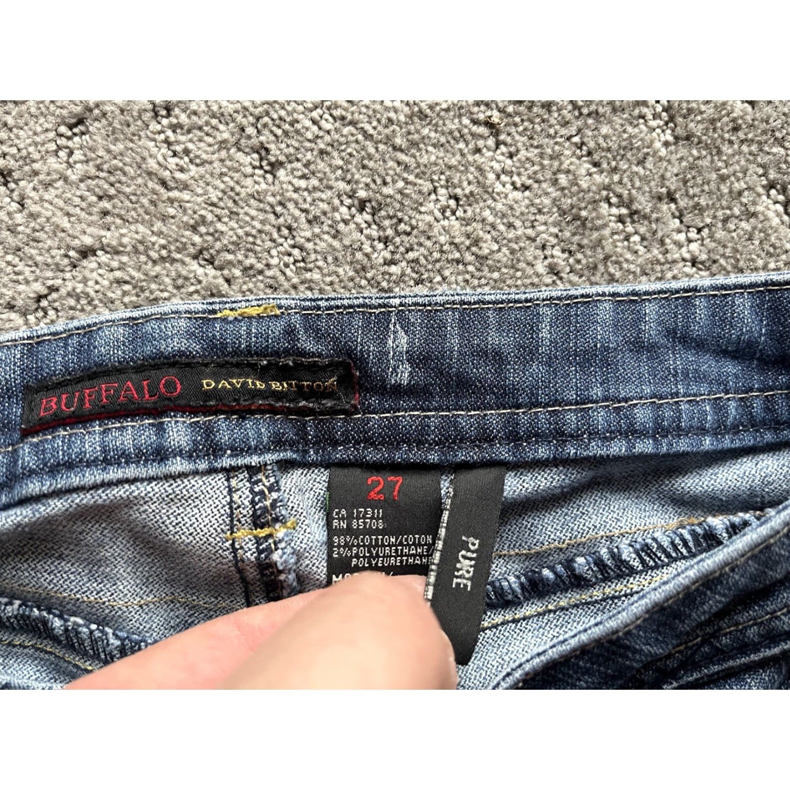 Buffalo David Bitton VINTAGE Buffalo David Bitton Pure Jeans 27 Flared Leg Womens Jeans 27 Blue 28 Inseam Ultra Low Rise Size 27" / US 4 / IT 40 - 6 Thumbnail