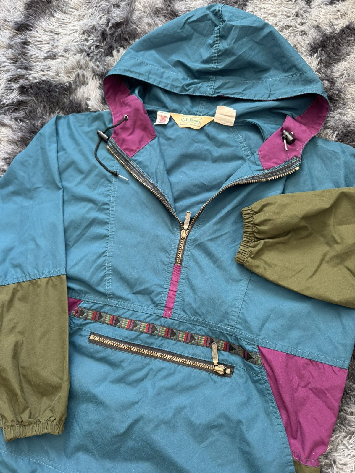 L.L. Bean Vintage 90s L.L. Bean Anorak - Made in USA - Teal/Purple Size M / US 6-8 / IT 42-44 - 2 Thumbnail