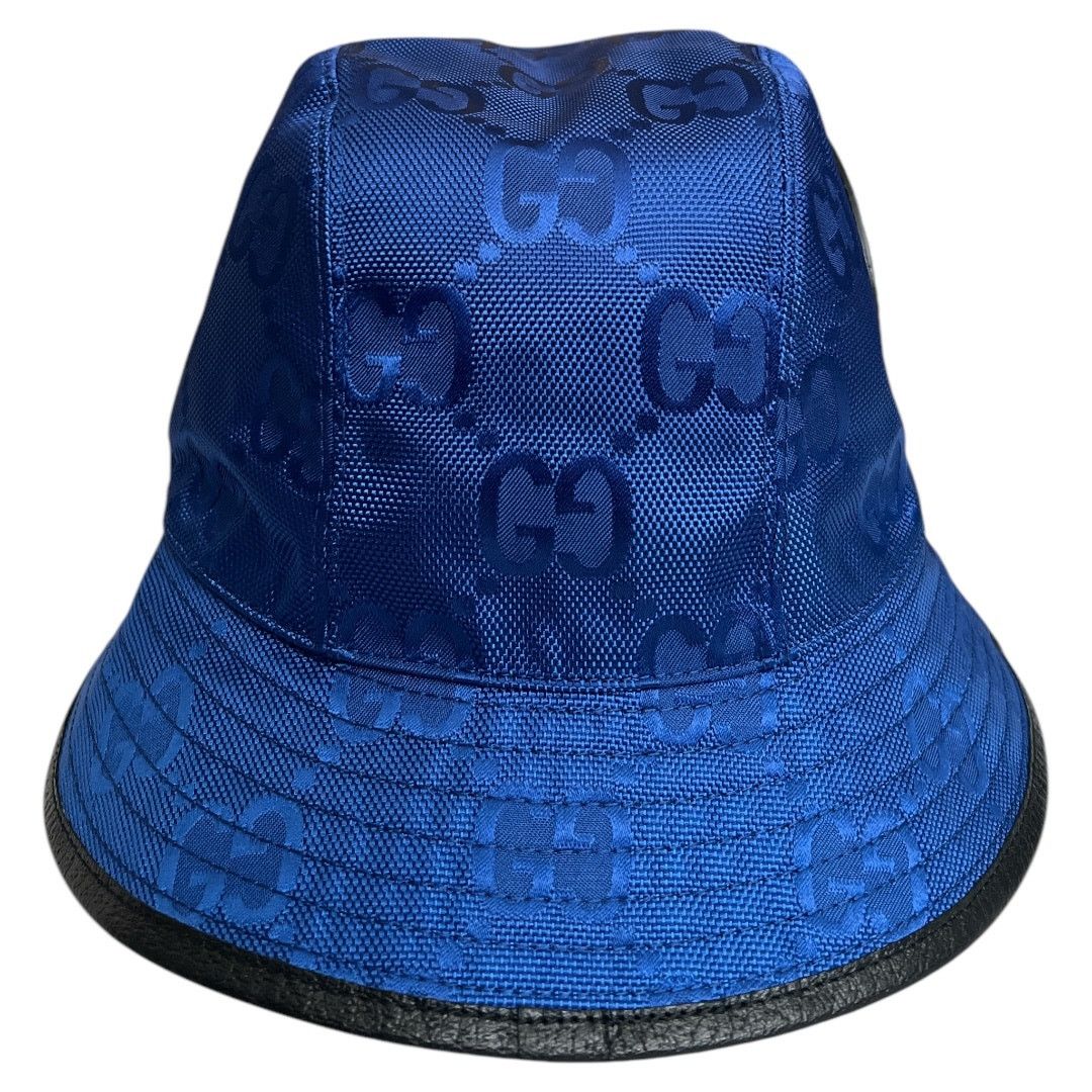 Gucci Gucci Econyl Blue Black Nylon Monogram Bucket Hat, S57cm Size ONE SIZE - 3 Thumbnail