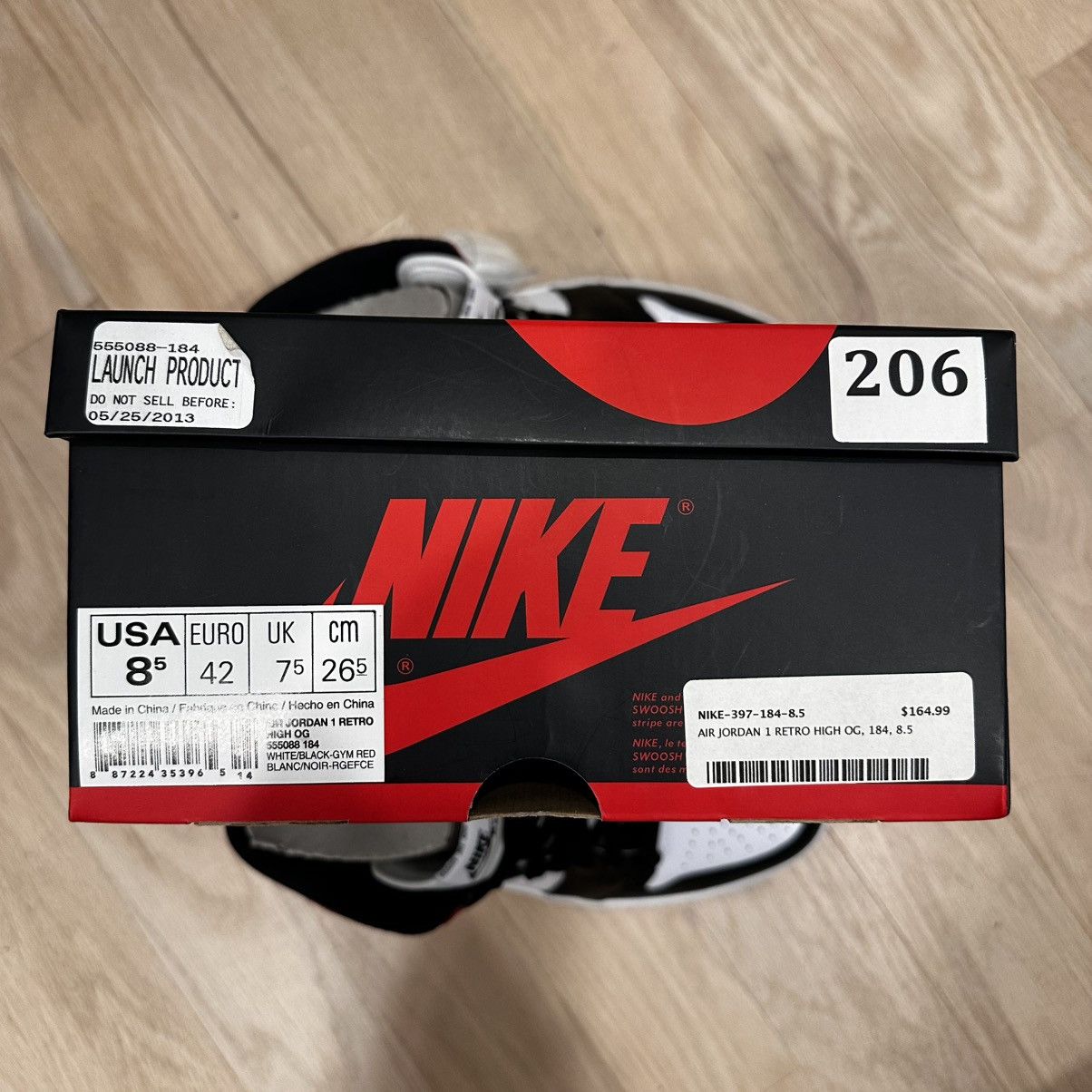 Jordan Brand Air Jordan 1 retro high of black toe Size US 8.5 / EU 41-42 - 6 Thumbnail