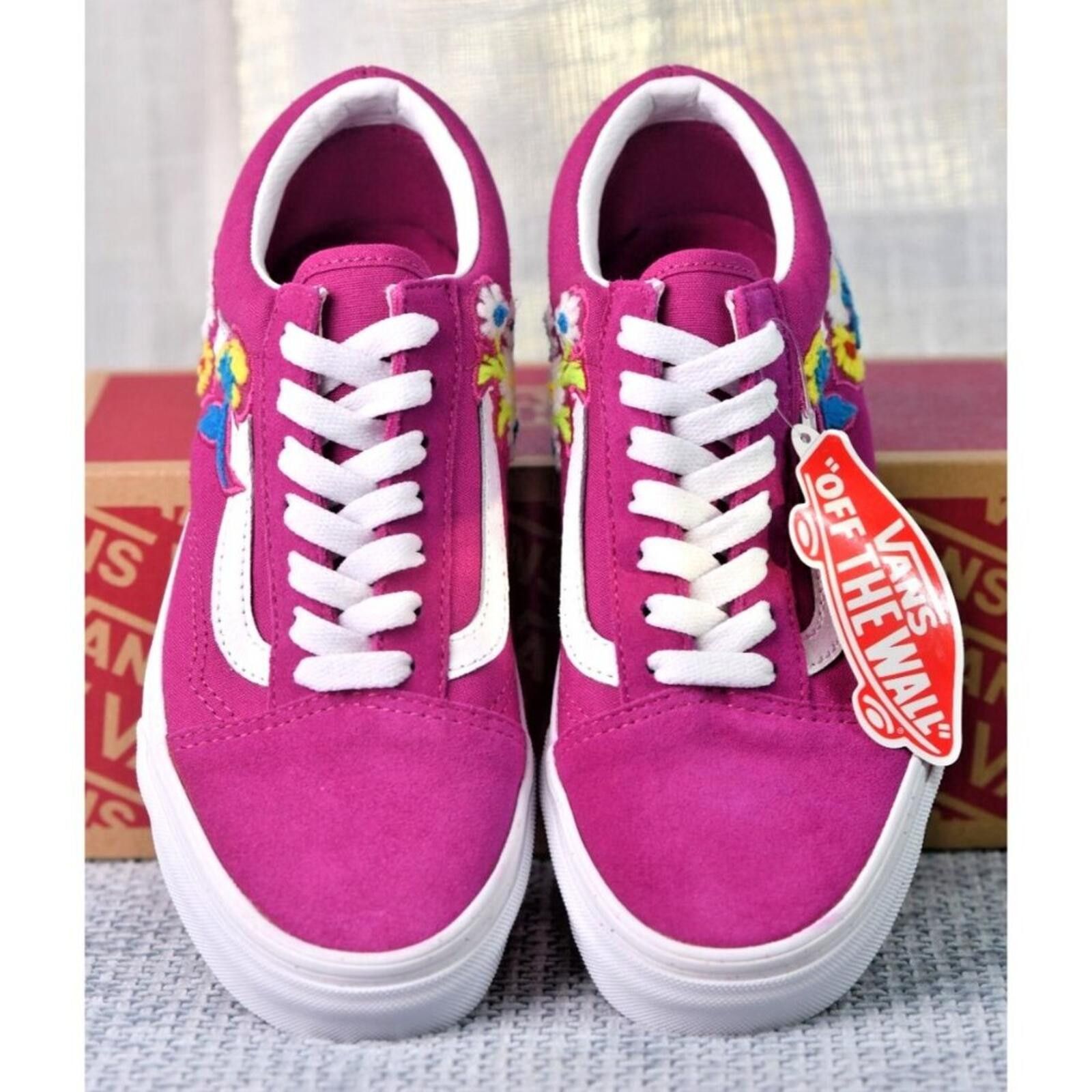 Vans Vans Old Skool Floral Chenille Sneakers | Purple/White Size US 6.5 / IT 36.5 - 2 Thumbnail