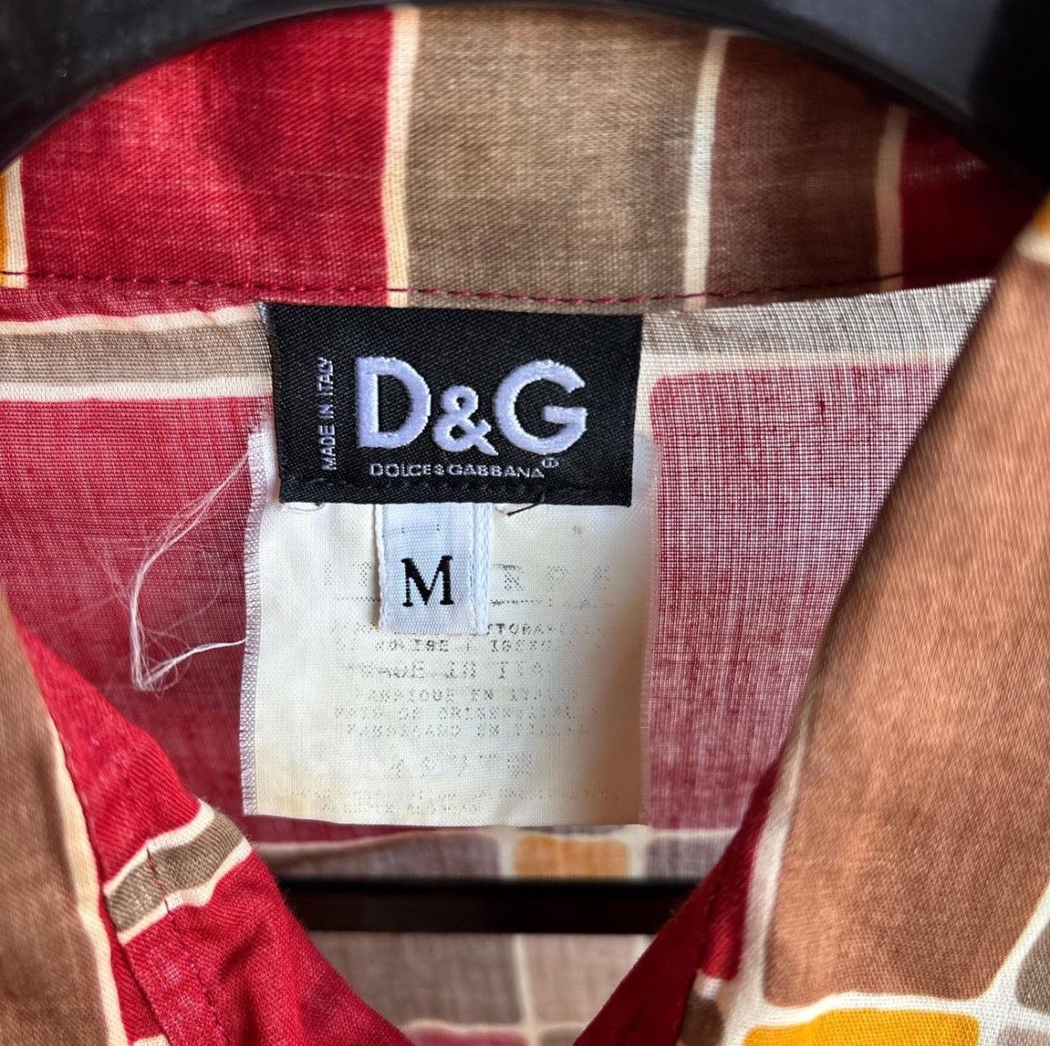 Dolce & Gabbana Vintage Dolce & Gabbana Sheer Square Print Dagger Button Up Size US M / EU 48-50 / 2 - 5 Thumbnail
