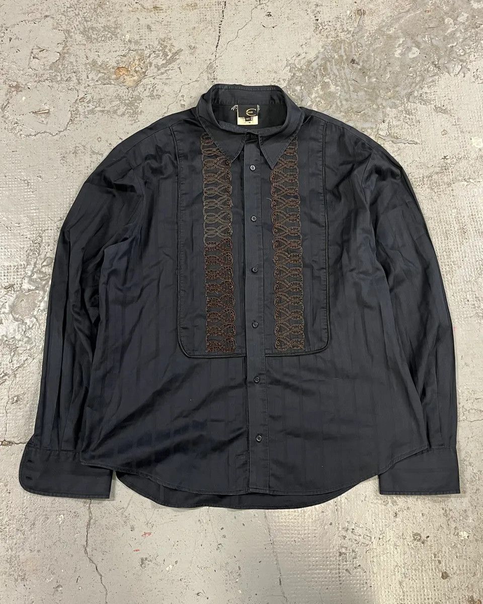 Just Cavalli 2000s Cavalli Dark Navy Light Shirt Size US L / EU 52-54 / 3 - 1 Thumbnail