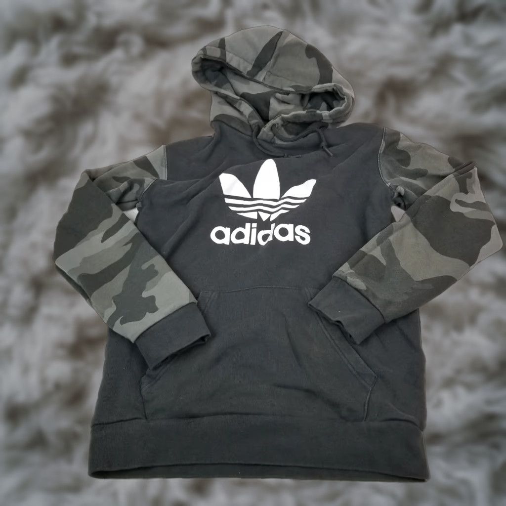 Adidas Adidas Mens Pullover Hoodie Athletic Fit Size Small Long Sleeve Gray Camo Size US S / EU 44-46 / 1 - 1 Thumbnail