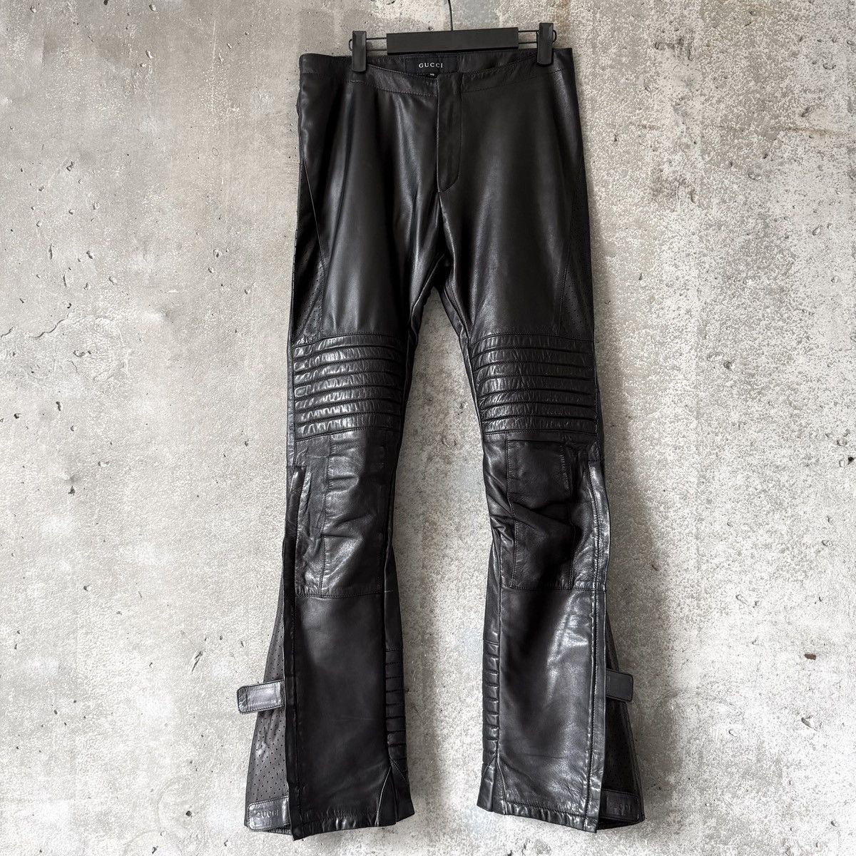 Gucci Gucci Tom Ford Era RUNWAY Leather Flared Moto Biker Pants Size US 30 / EU 46 - 3 Thumbnail