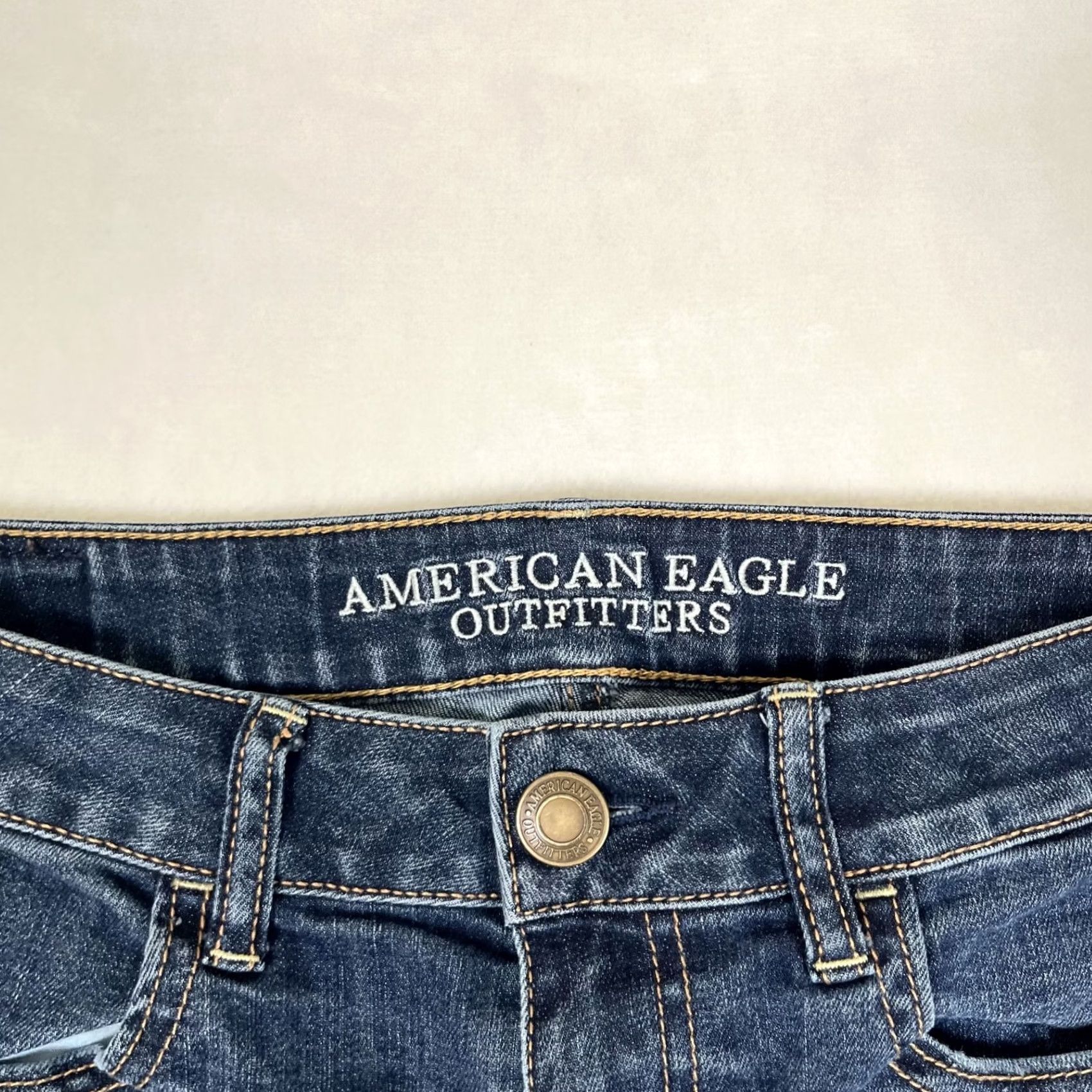 American Eagle Outfitters American Eagle Outfitters Jegging Jeans Women's 4 Regular Dark Blue Denim 5-Pocket Crop Stretch Size 27" / US 4 / IT 40 - 4 Thumbnail