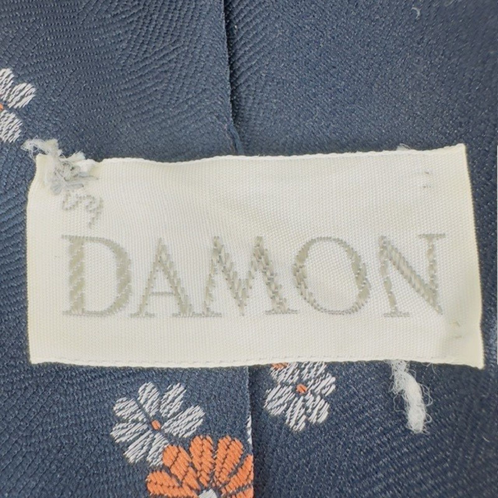 Other Damon Necktie Navy w/Floral Disk & Bouquets Union Preppy VTG Size ONE SIZE - 2 Thumbnail