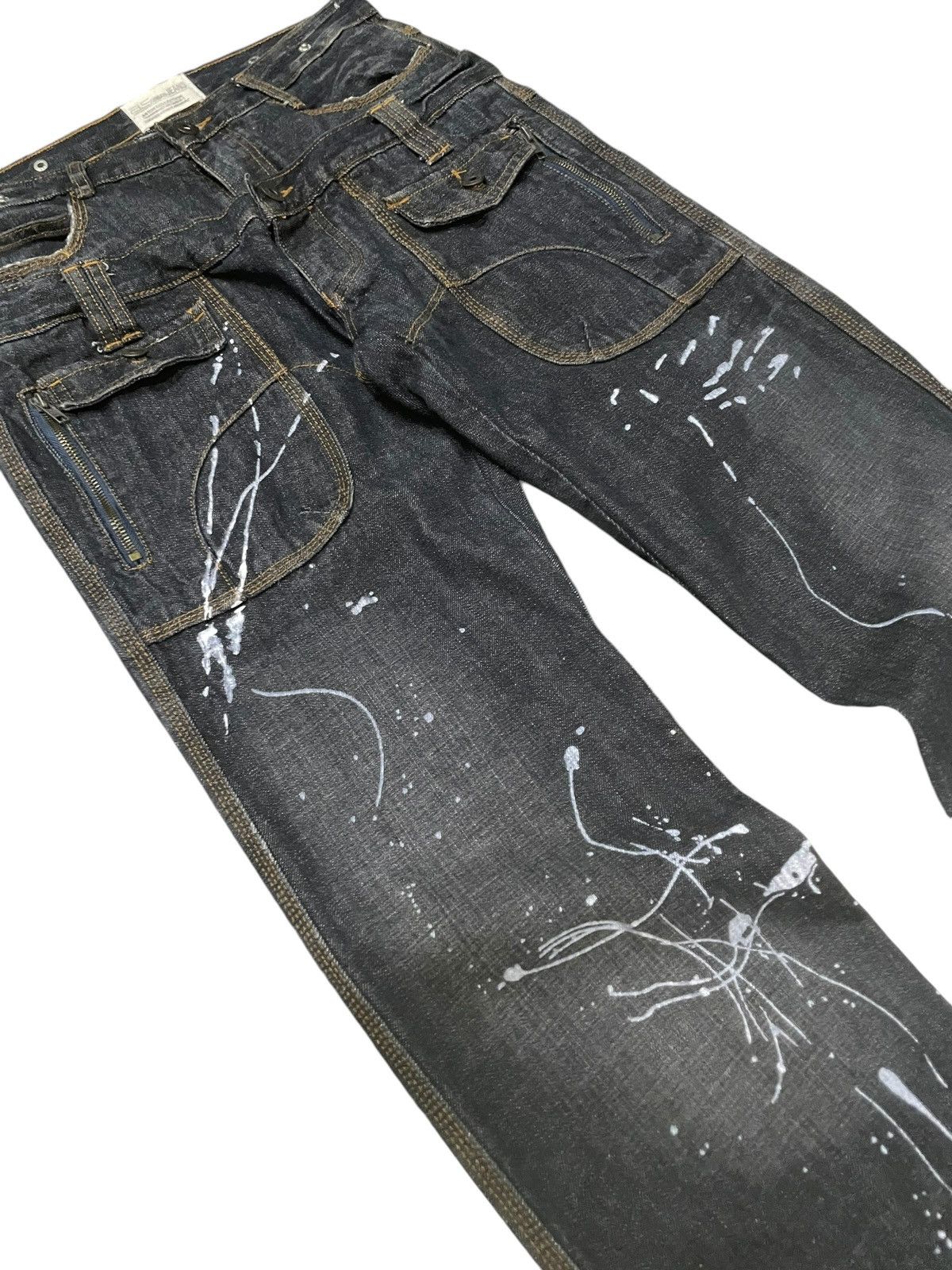 LOWBOX Aston Design Japan Double Waist Painter Loose Jeans Size US 30 / EU 46 - 7 Thumbnail