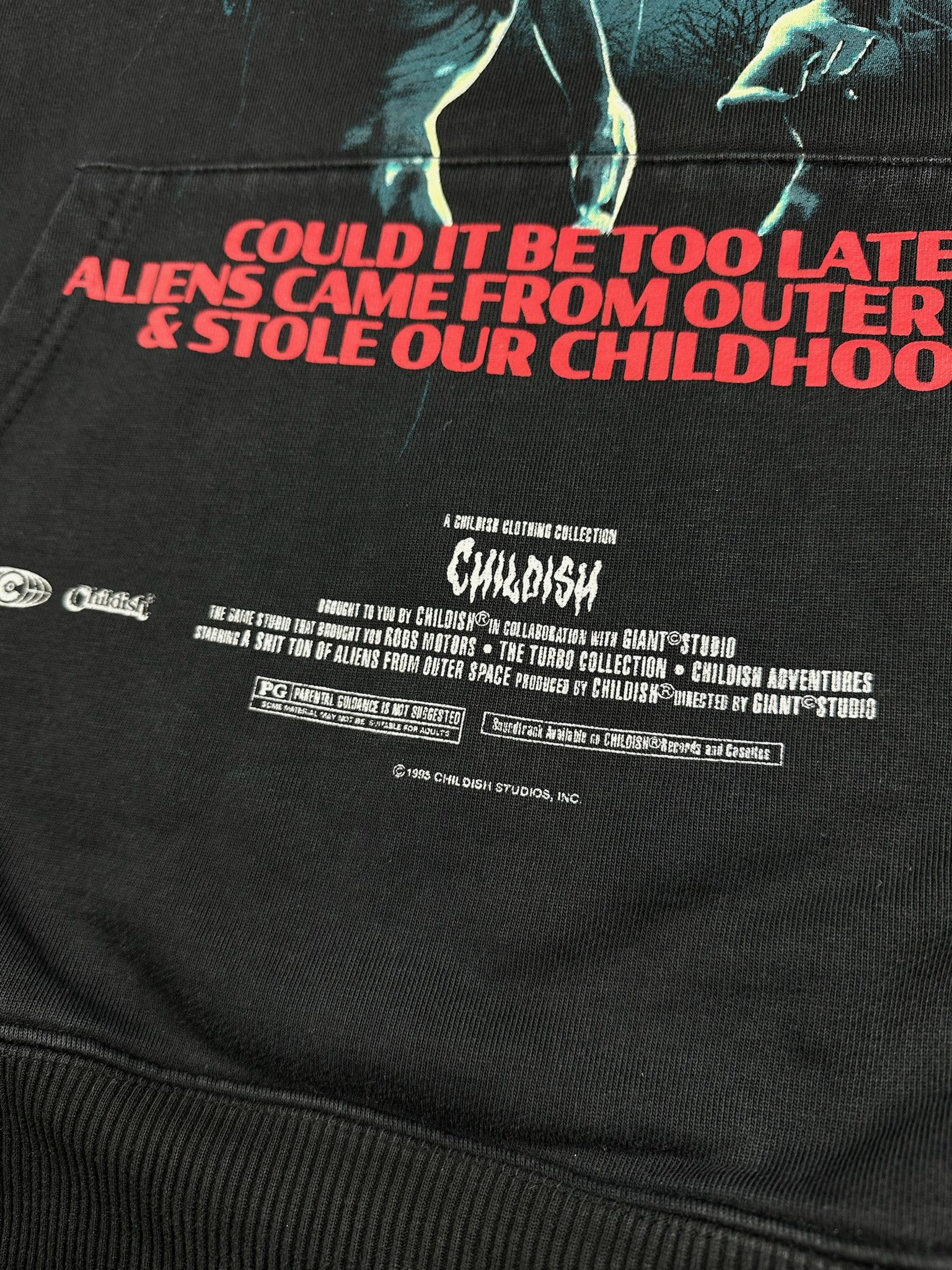 CHILDS Vintage Childish Alien Heavy Hoodie Size XL Men’s Black Size US XL / EU 56 / 4 - 4 Thumbnail
