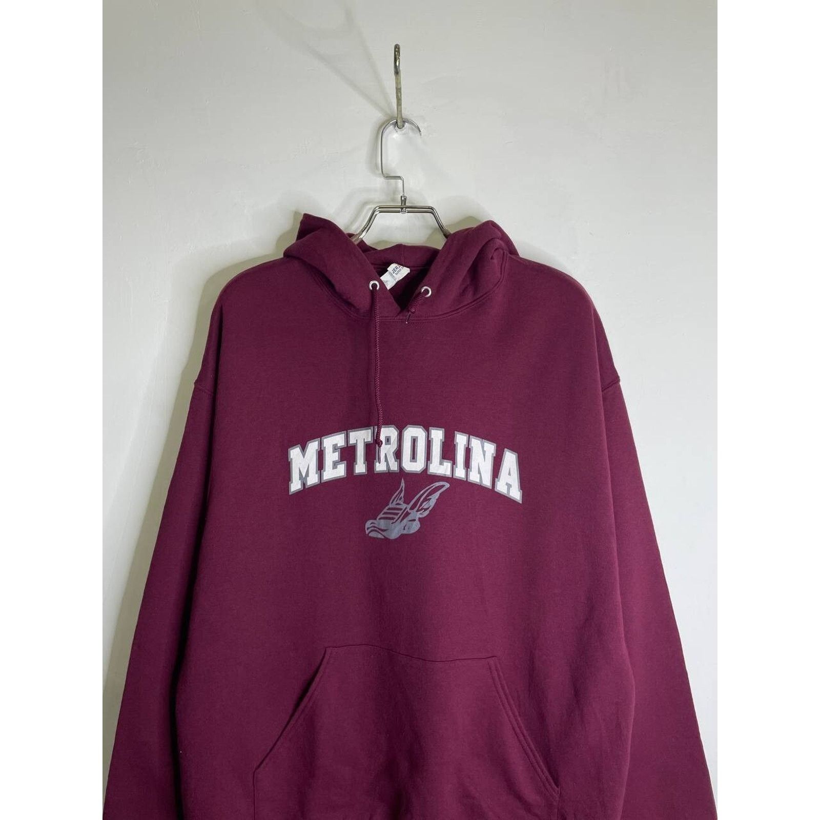 Jerzees Vintage Metrolina Maroon Hoodie L USA College Style Pullover Size US L / EU 52-54 / 3 - 2 Thumbnail