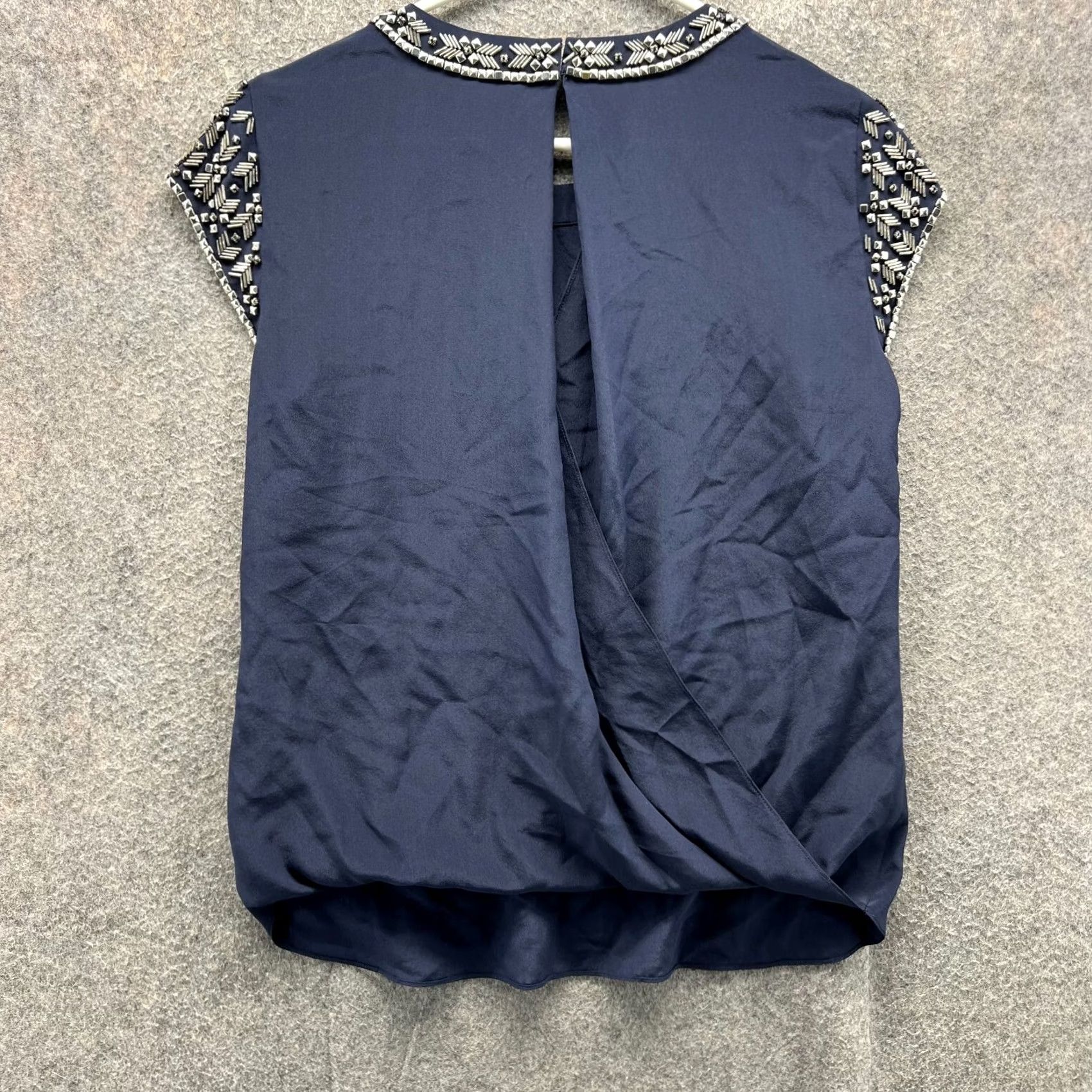 Rebecca Taylor VINTAGE Rebecca Taylor Shirt Womens 0 Blue Silk Sleeveless Blouse Top Dressy Casual Party/Cocktail Blouse Womens Men’s? Size XS / US 0-2 / IT 36-38 - 2 Thumbnail