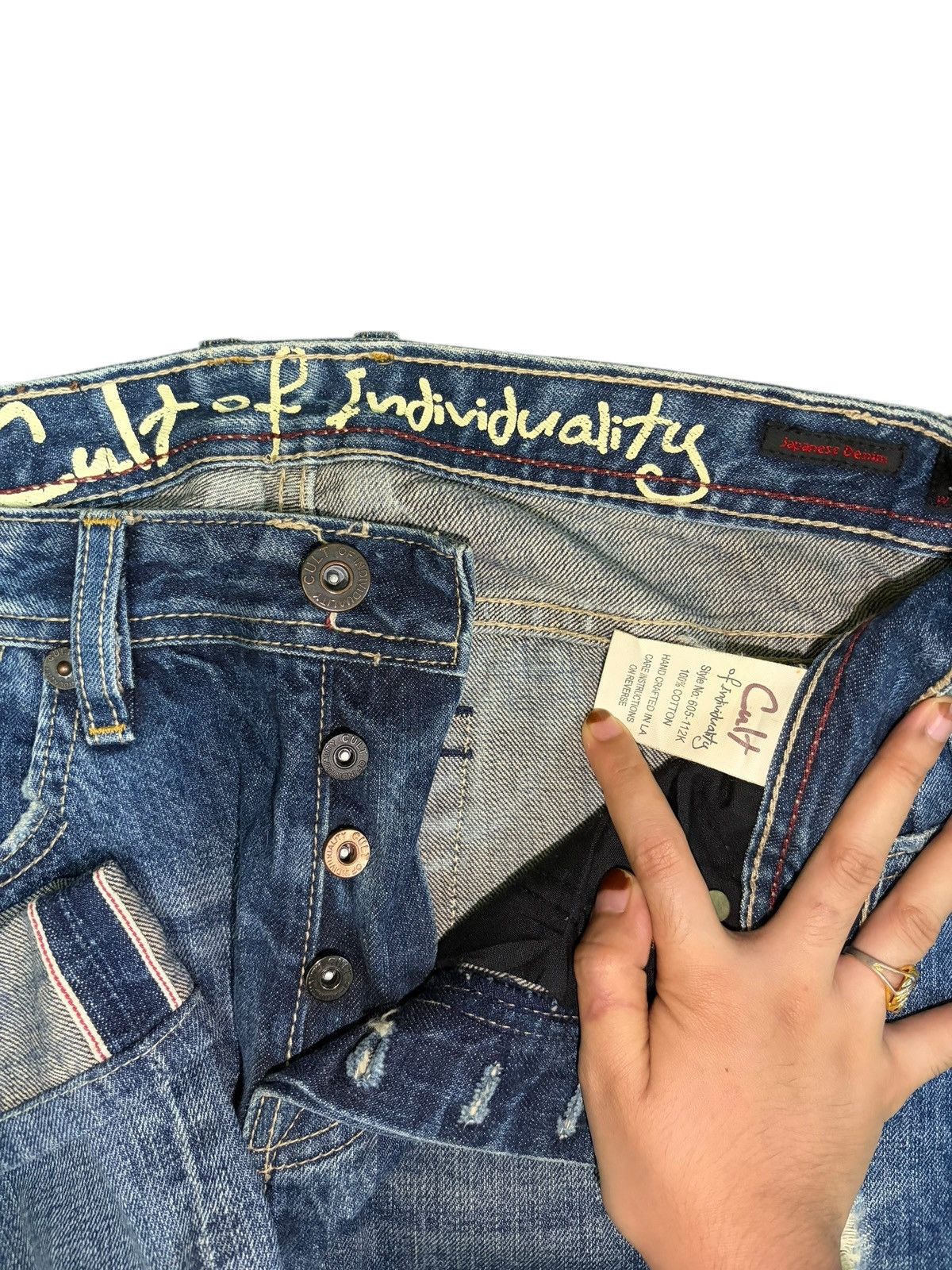 Cult Of Individuality Vintage Cult of Individuality Selvedge Distressed Jeans Size US 31 - 5 Thumbnail