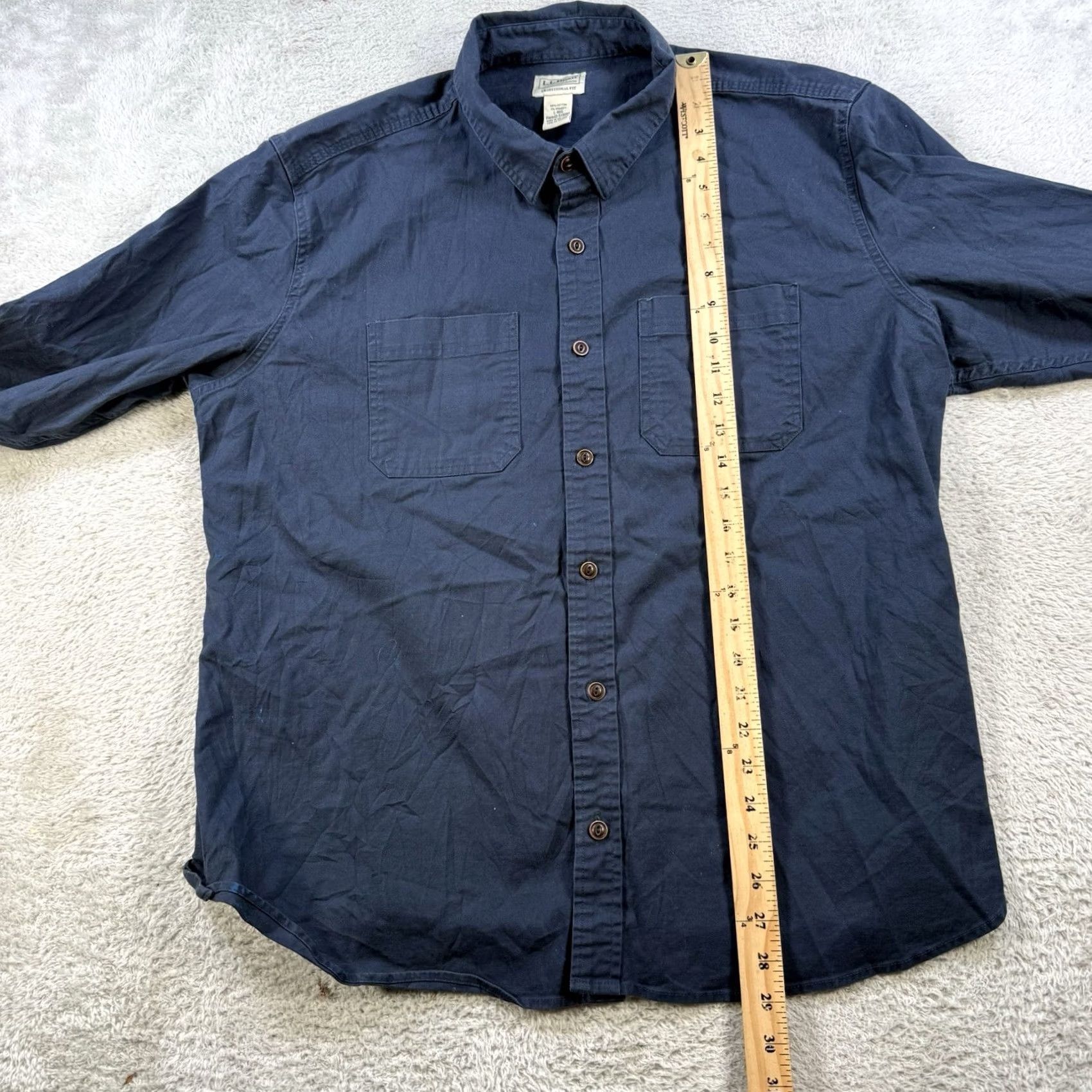 Vintage LL Bean Button-Up Shirt Mens Large Blue Twill Classic Fit Long Sleeve Button-Front Collared Shirt Size US L / EU 52-54 / 3 - 6 Thumbnail