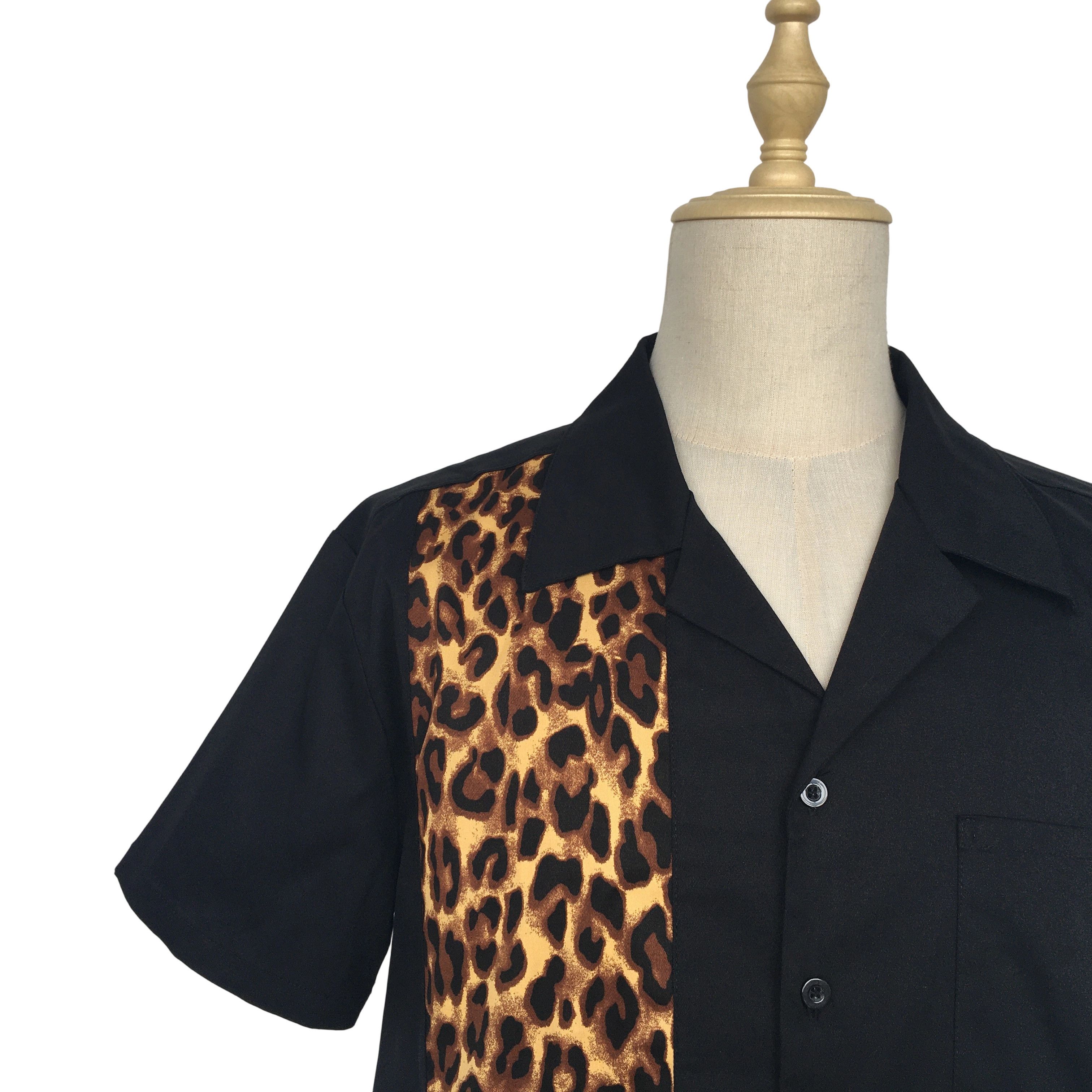 Other Retro Casual Men Shirts Cotton Leopard Panel Size US XXL / EU 58 / 5 - 4 Thumbnail