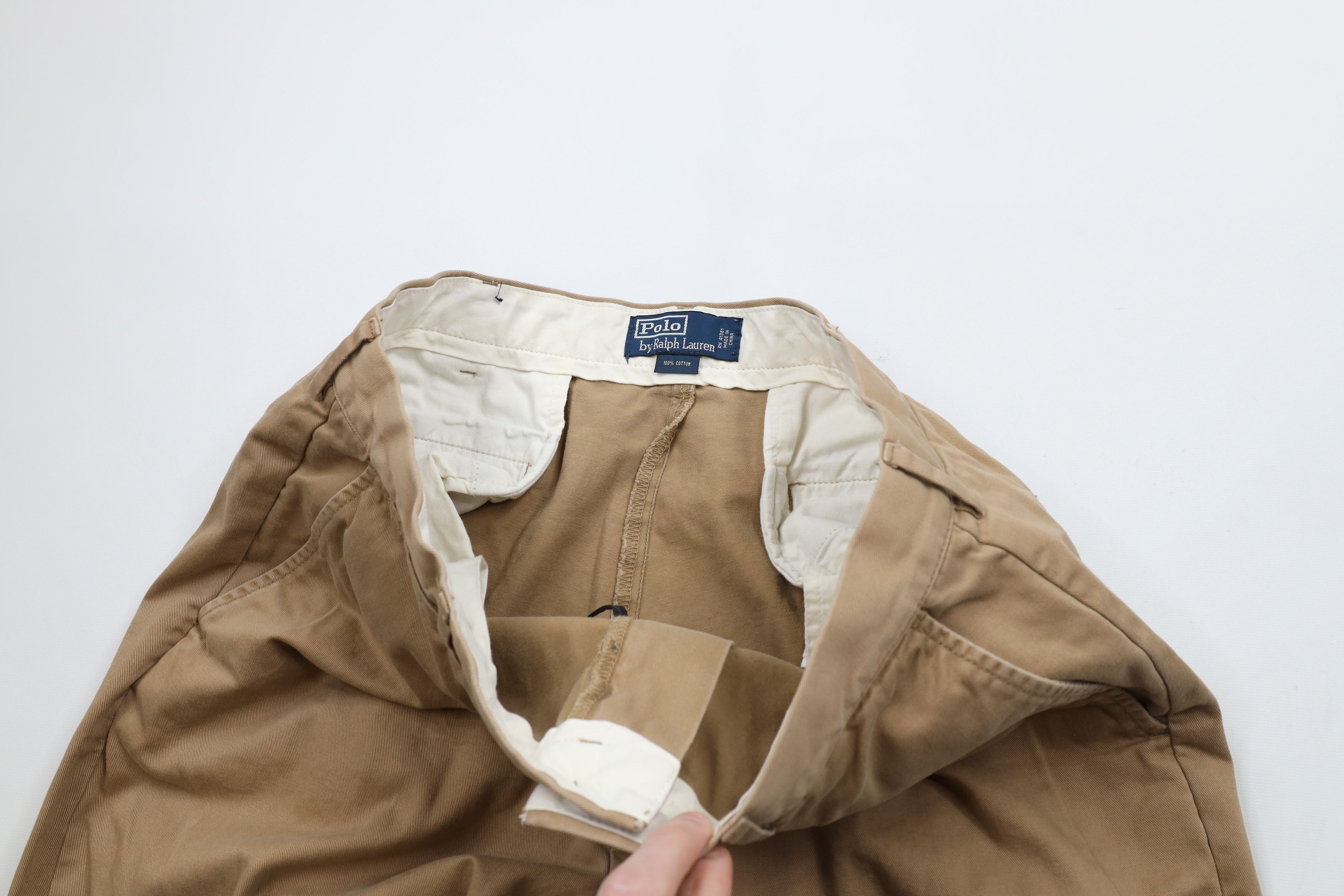 Ralph Lauren × Vintage Vintage 90s Ralph Lauren Wide Leg Chino Pants Brown Cotton Size US 34 / EU 50 - 8 Thumbnail