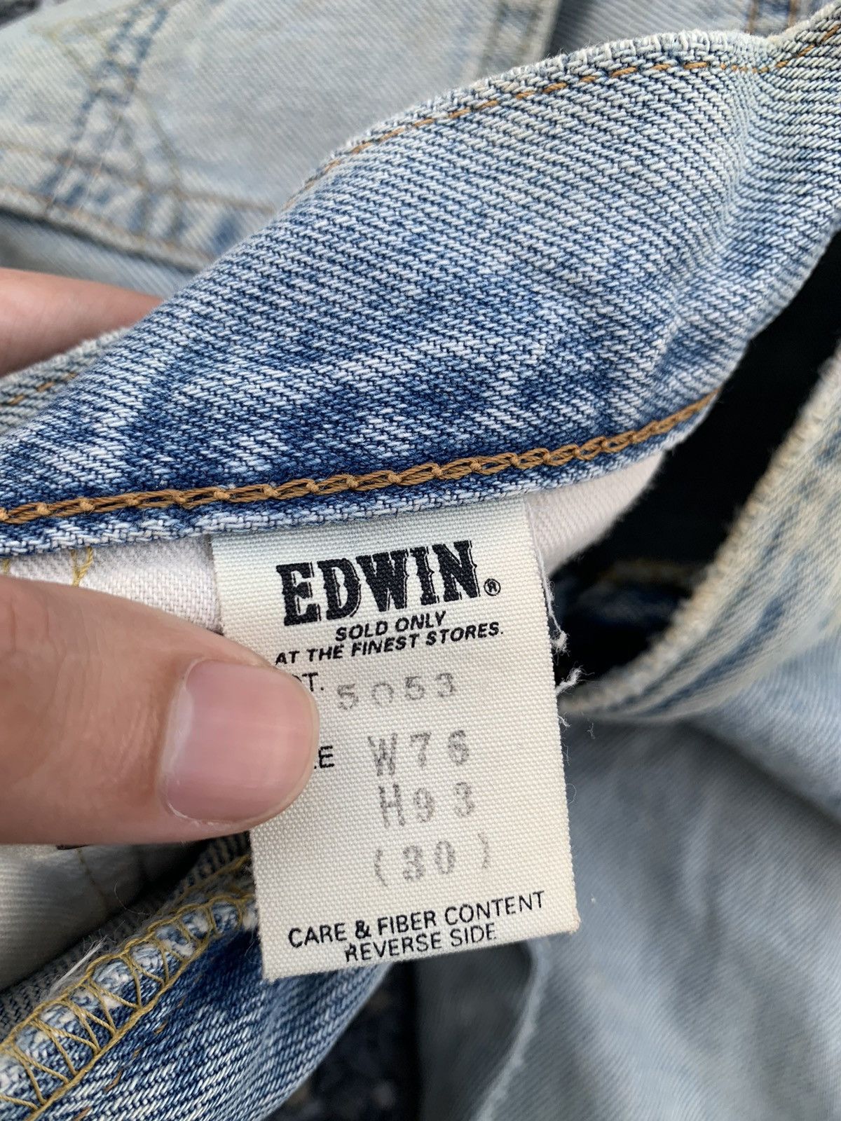 Edwin VINTAGE EDWIN 505XX SELVEDGE FADED JAPANESE DISTRESSED DENIM Size US 29 - 13 Thumbnail