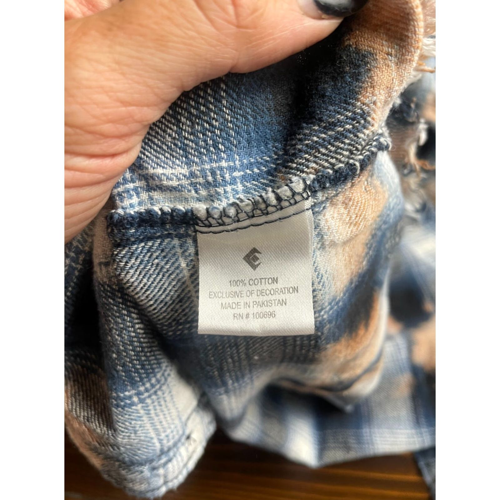 Vintage VINTAGE Black Jack Shirt Men's Small Blue Black Dyed Plaid Frayed Hem Flannel Button Up Size US S / EU 44-46 / 1 - 6 Thumbnail