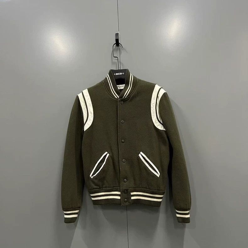 Saint Laurent Paris Saint Laurent Olive Green Baseball Jac
