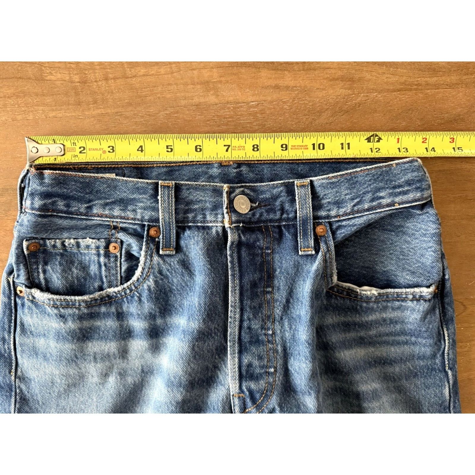Levi's Levi's 501 Jeans Womens 28x26 Button Fly Distressed Denim Acid Splatter Premium 501 Series 90s Retro City Mom Jean Size 28" / US 6 / IT 42 - 6 Thumbnail